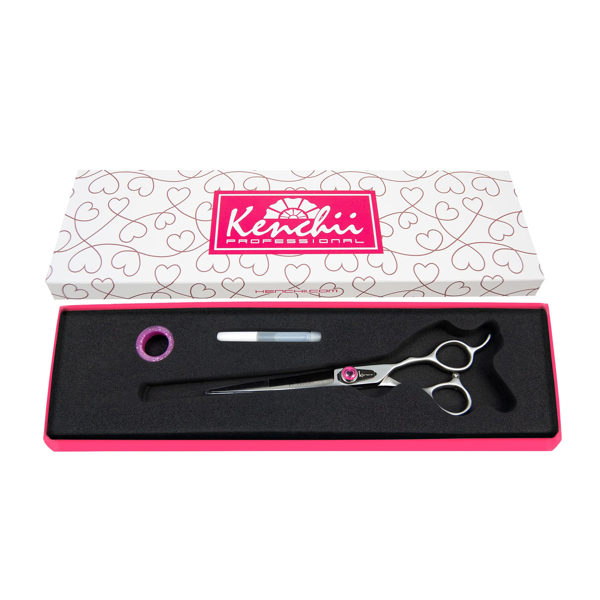 Kenchii Dog Grooming Scissors | 7 Inch Shears | Straight Scissors For Dog Grooming | Love Collection Dog Shears | Pet Grooming Accessories | Pet Hair Trimming Scissor