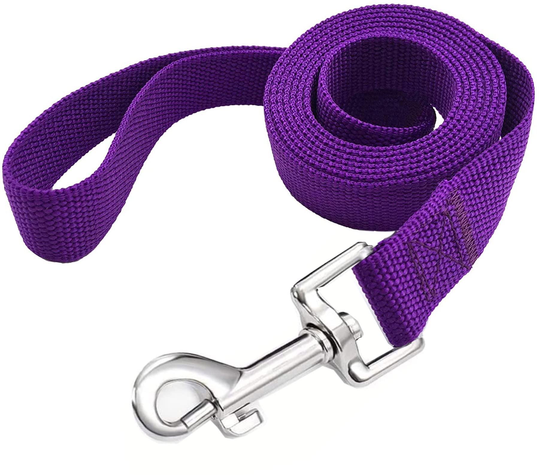 Taian 4Ft/5Ft/6Ft Strong Dog Leash, Nylon Dog Leashes For Small Medium Large Dogs (Purple, 1 In X 15 Ft)