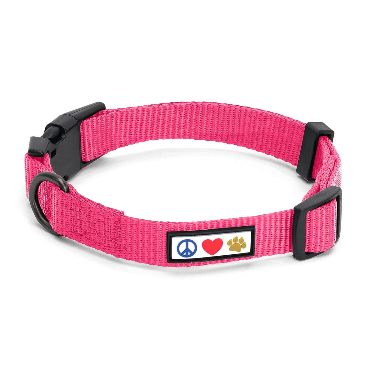 Pawtitas Dog Collar For Medium Dogs Training Puppy Collar With Solid - M - Pink