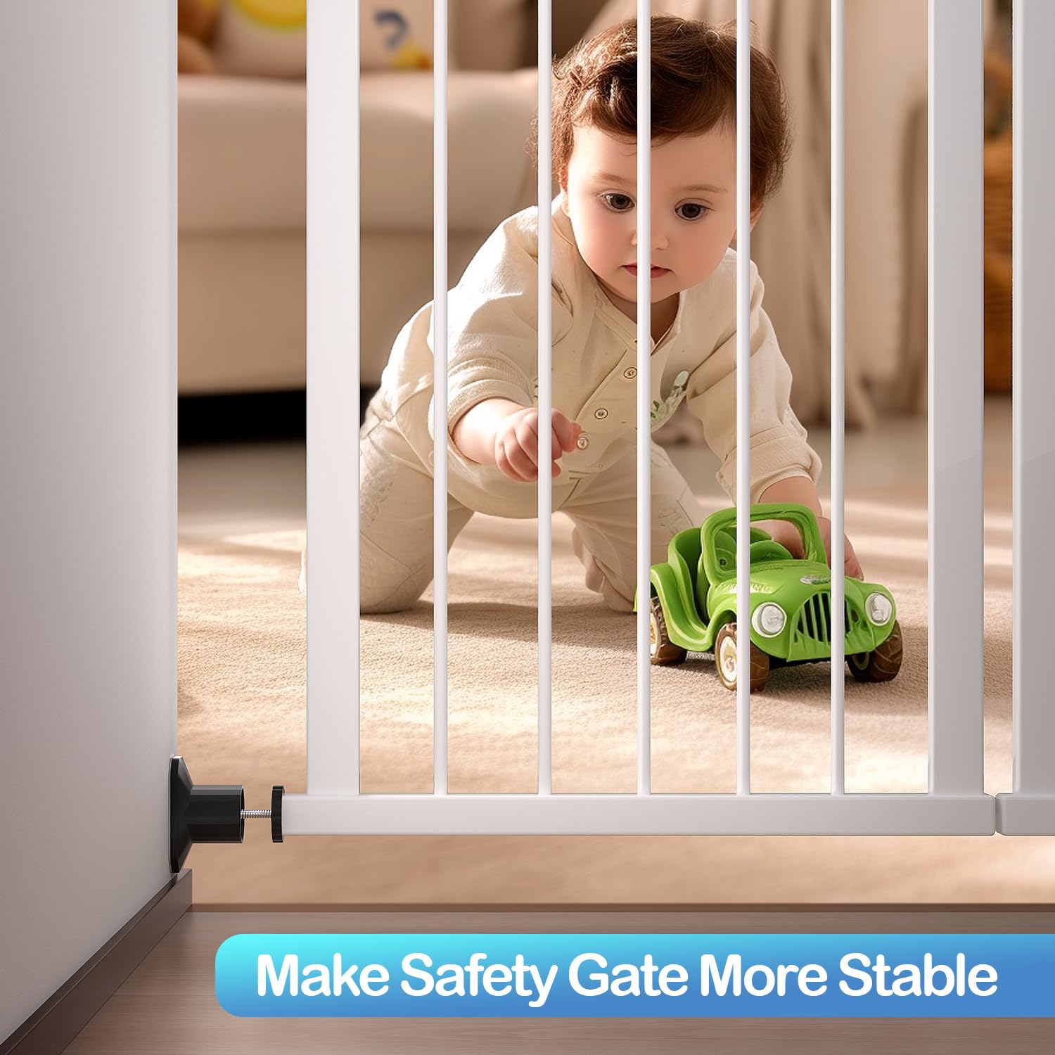 ICERO Baby Gate Extender Wall Protector (4 Pack) Pressure Mounted Gates Extension Kit Extends 1.1-3.5 inches Child Safety Gates