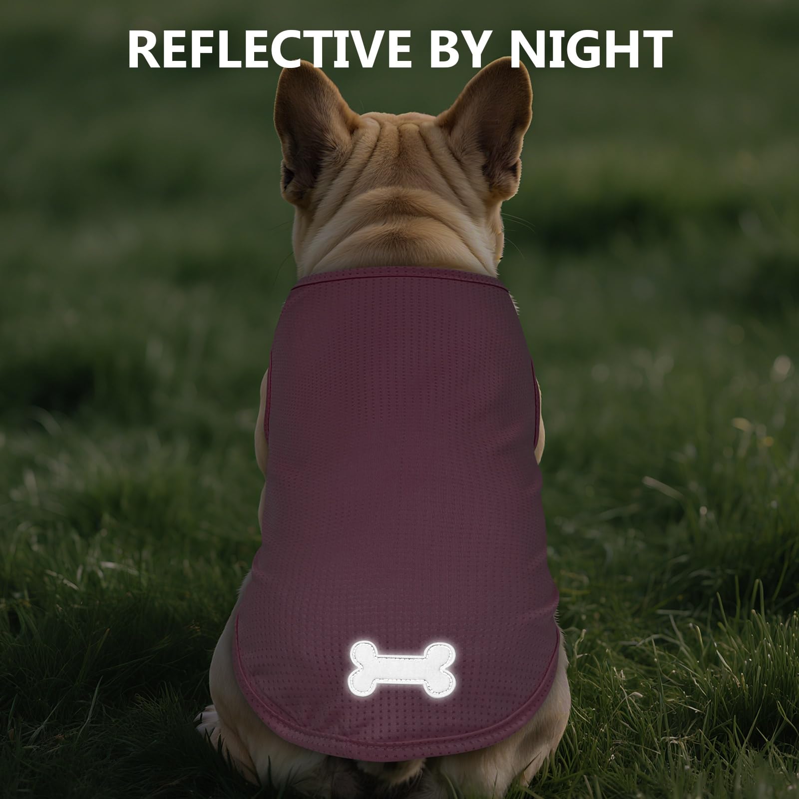 Kyeese 2 Pack Dogs Shirts Quick Dry Lightweight Dog T-Shirts With Reflective Label Tank Top Sleeveless Vest Puppy Shirts Dog Clo