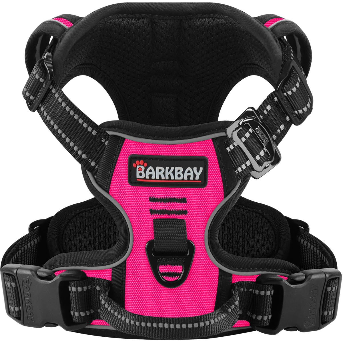 Barkbay Dog Harness No Pull 3 Buckles For Medium Dogs - Adjustable, Reflective, Comfortable, No Choke, Heavy-Duty - Perfect For 