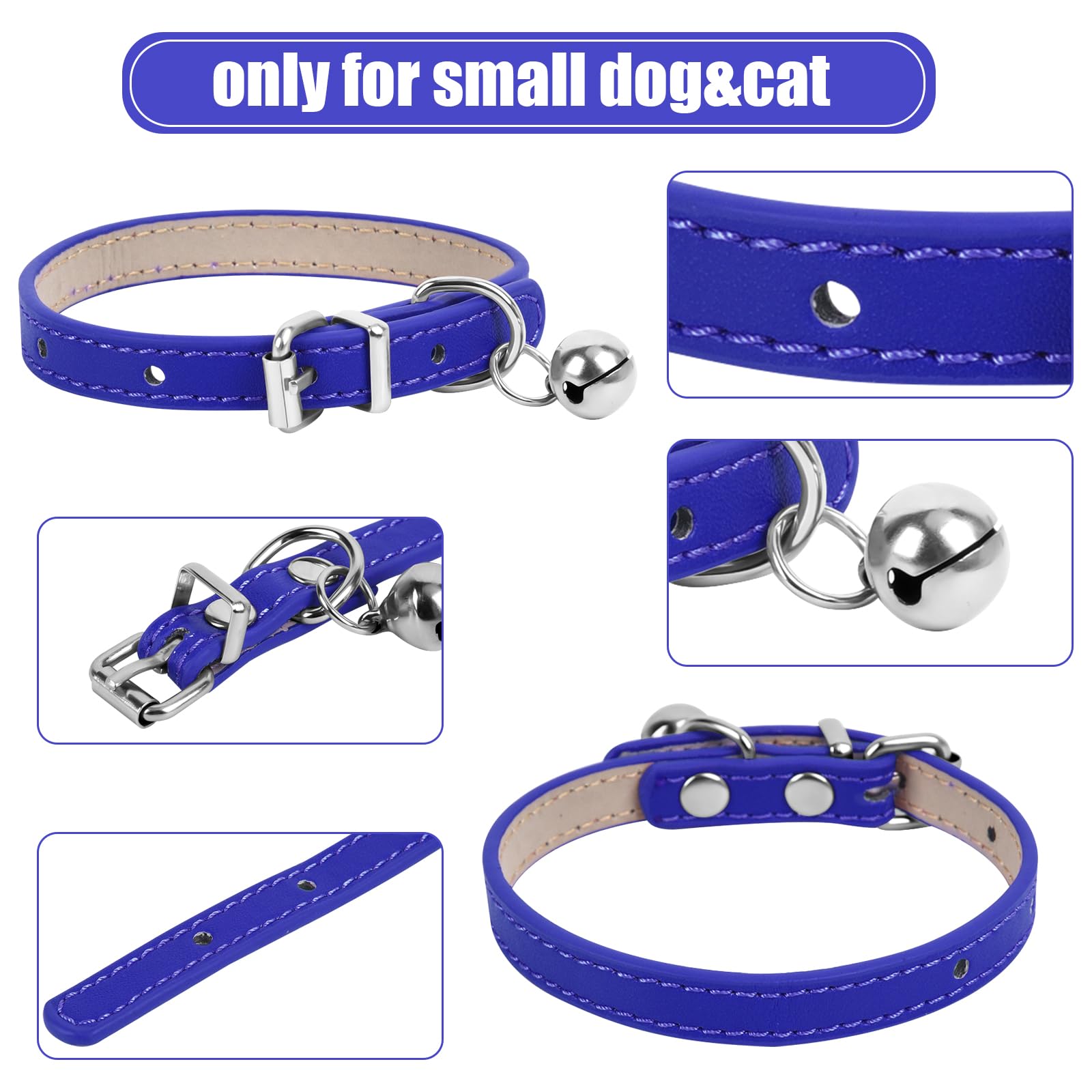 Chengfu Xxs Teacup Dog Collar, Blue, 3/8 Inch Width