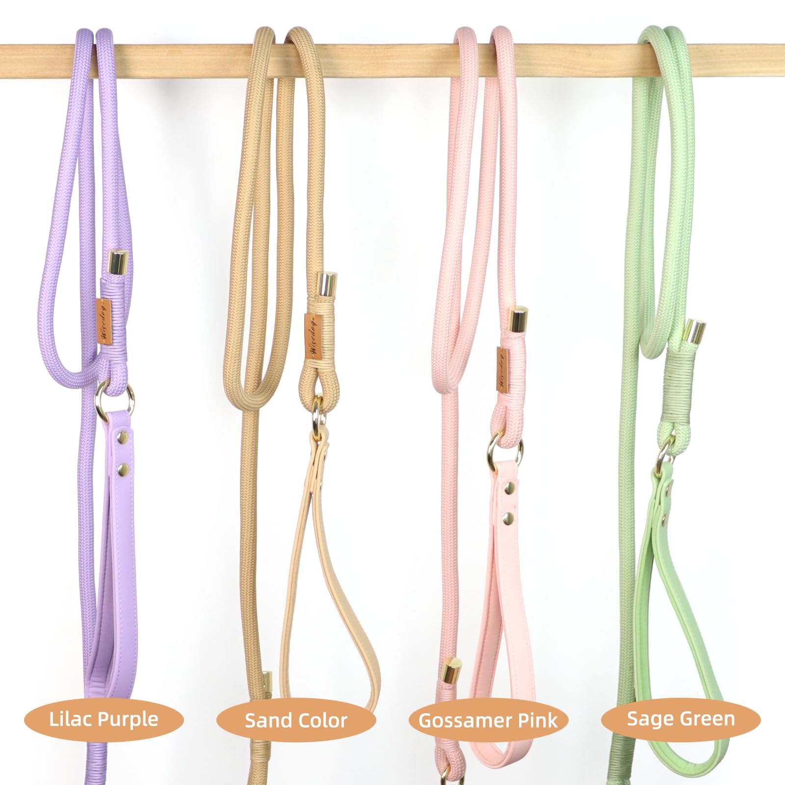 Wisedog Polyester Rope Dog Leash Heavy Duty With Soft Comfortable Padded Handle, Durable Stylish Braided Pet Leash 5 Ft/6 Ft For