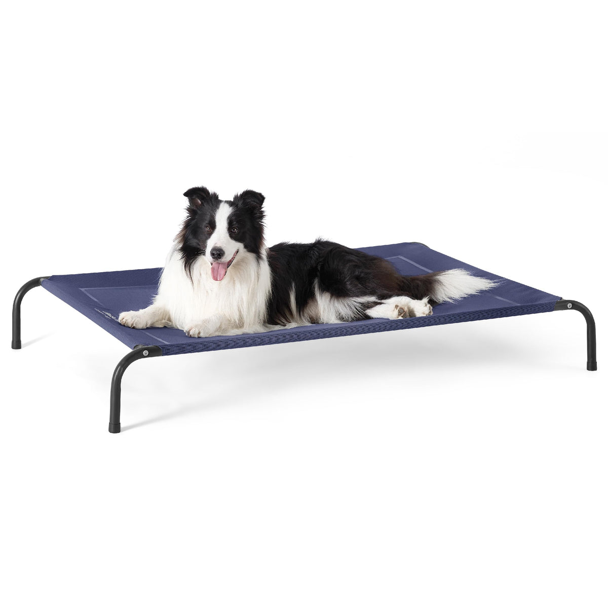 Bedsure Elevated Raised Cooling Cots Bed For Large Dogs, Portable Indoor & Outdoor Pet Hammock With Skid-Resistant Feet, Frame With Breathable Mesh, Deep Sea Blue, 49 Inches