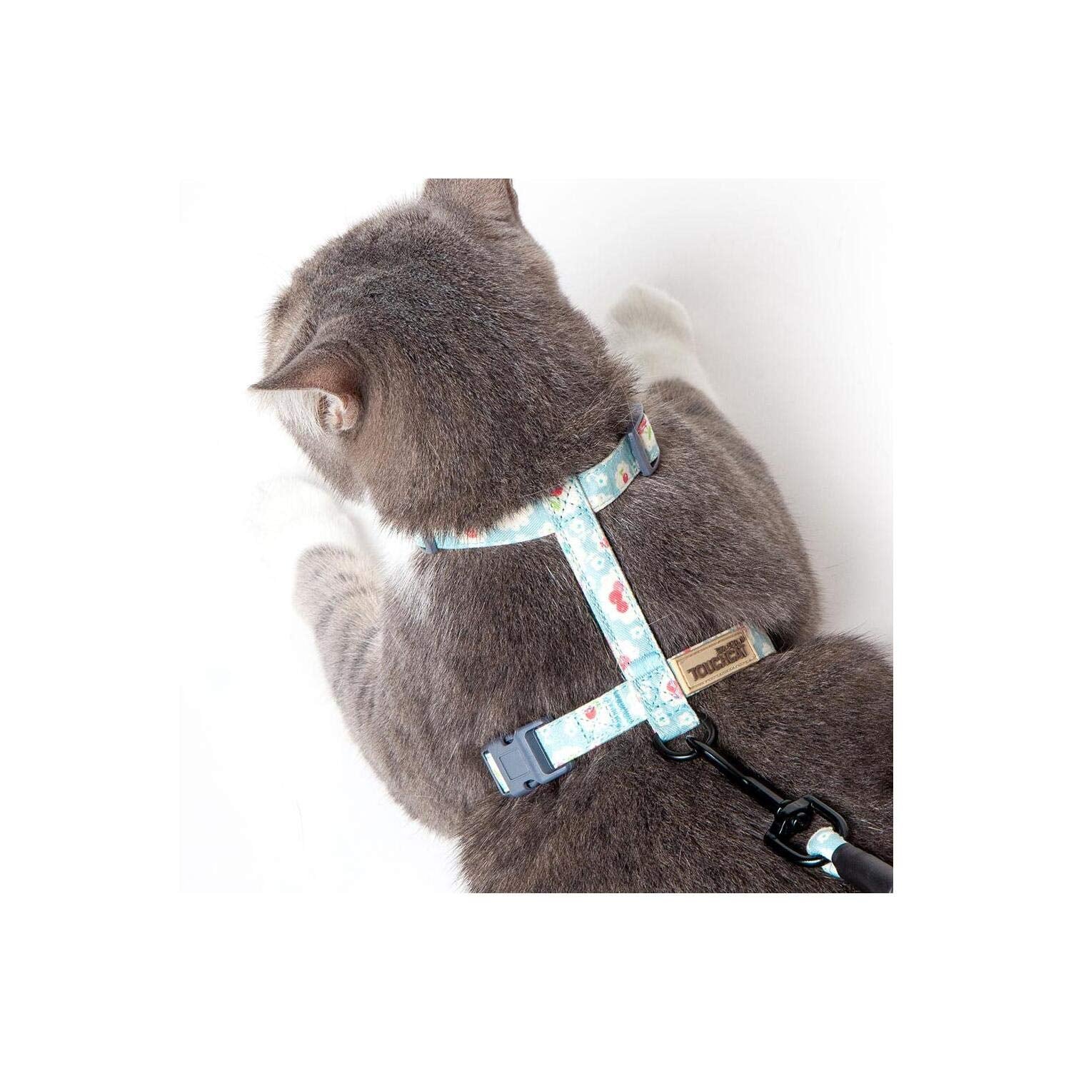 Touchcat 'Radi-Claw' Durable Cable Cat Harness And Leash Combo, Small, Dark Grey