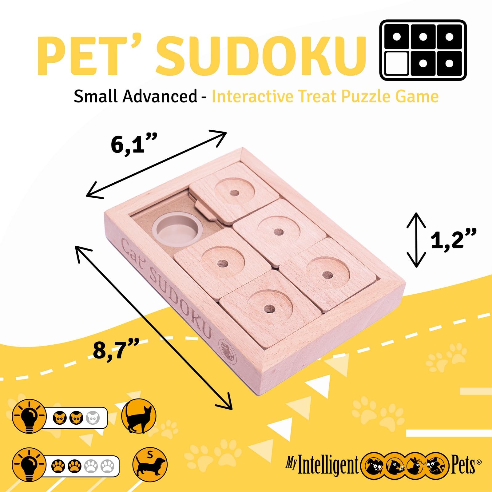 My Intelligent Pets Sudoku Small Advanced - 6 Fields - Intelligent Pet Sudoku Puzzle, Natural Instincts Booster, Pet Interactive