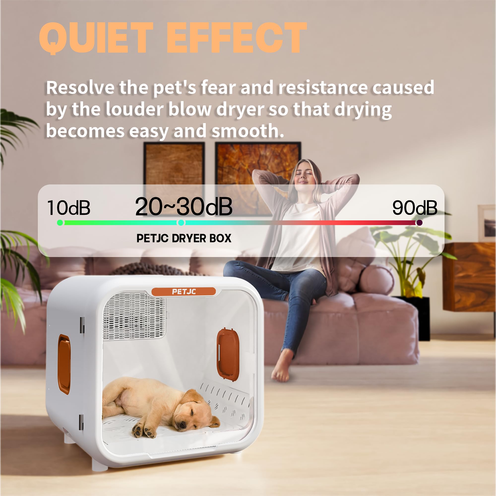 Automatic Pet Dryer Box For Cats And Small Dogs,Ultra Quiet Dog Hair Dryer 71L Capacity With Smart Temperature Control And 360 D