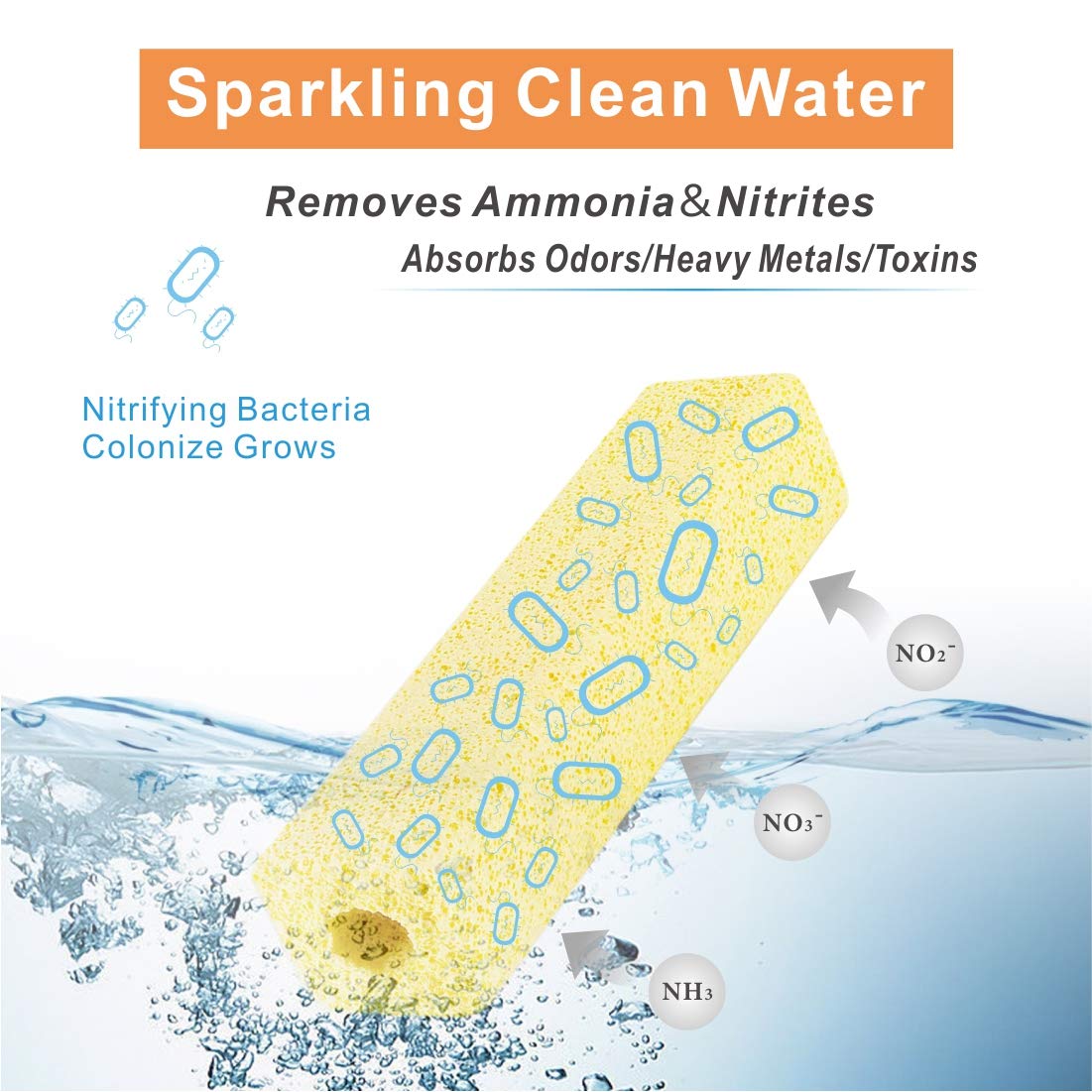 Hygger 6.2-Inch Long Aquarium Bio Media Ceramic Filter Media Blocks For Sump Tank Pond Saltwater Aquarium Fish Tank Biological M