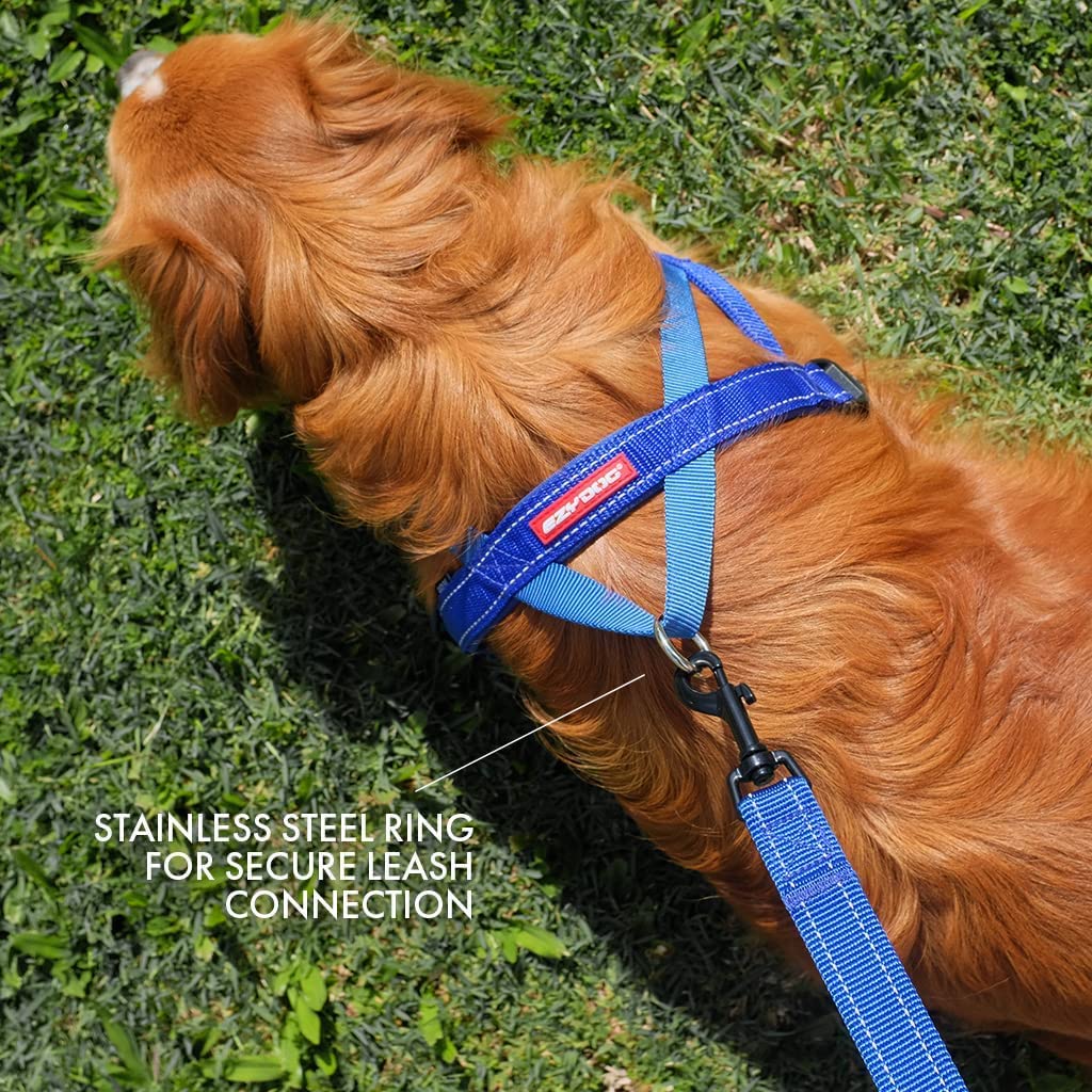 Ezydog Premium Quick Fit Adjustable No-Pull Dog Harness Vest With Reflective Stitching - Perfect For Training, Walking, And Control - Padded For Comfort (X-Large, Blue)