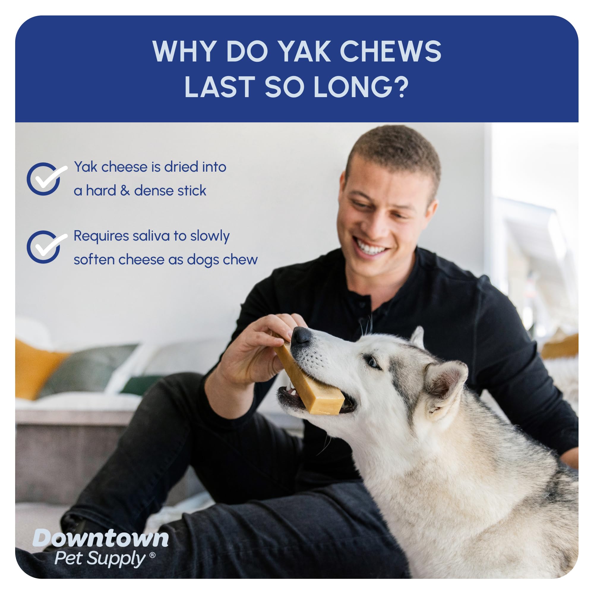 Downtown Pet Supply Regular Yak Chew 2 lbs. (1 lb 15.5 OZ 2 lb 1 OZ) - NEPAL