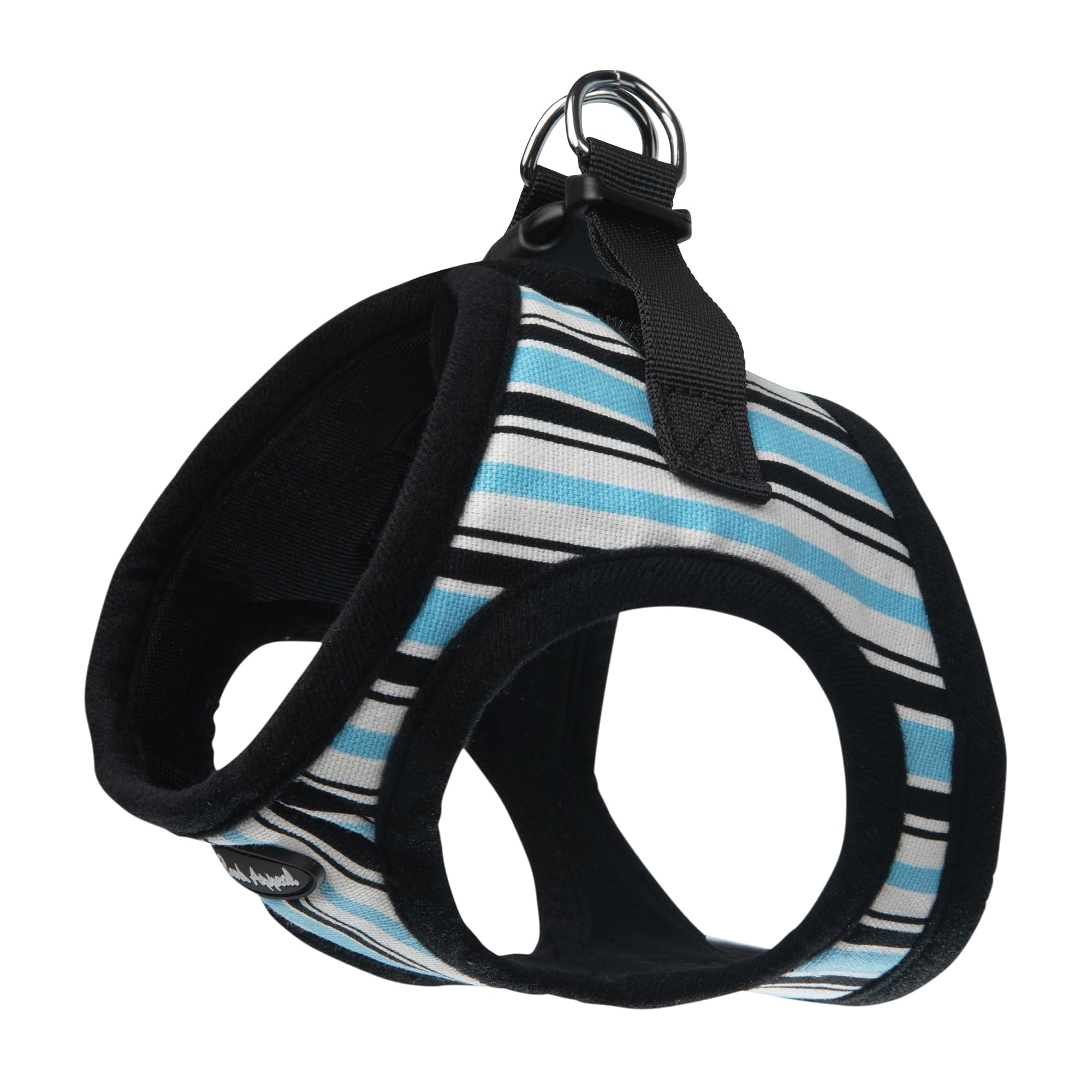 Bark Appeal Blue Stripe Step-in Dog Harness for Small-Medium Pets - Updated Sizing, Re-Measuring is Essential - Soft Vest Harnes
