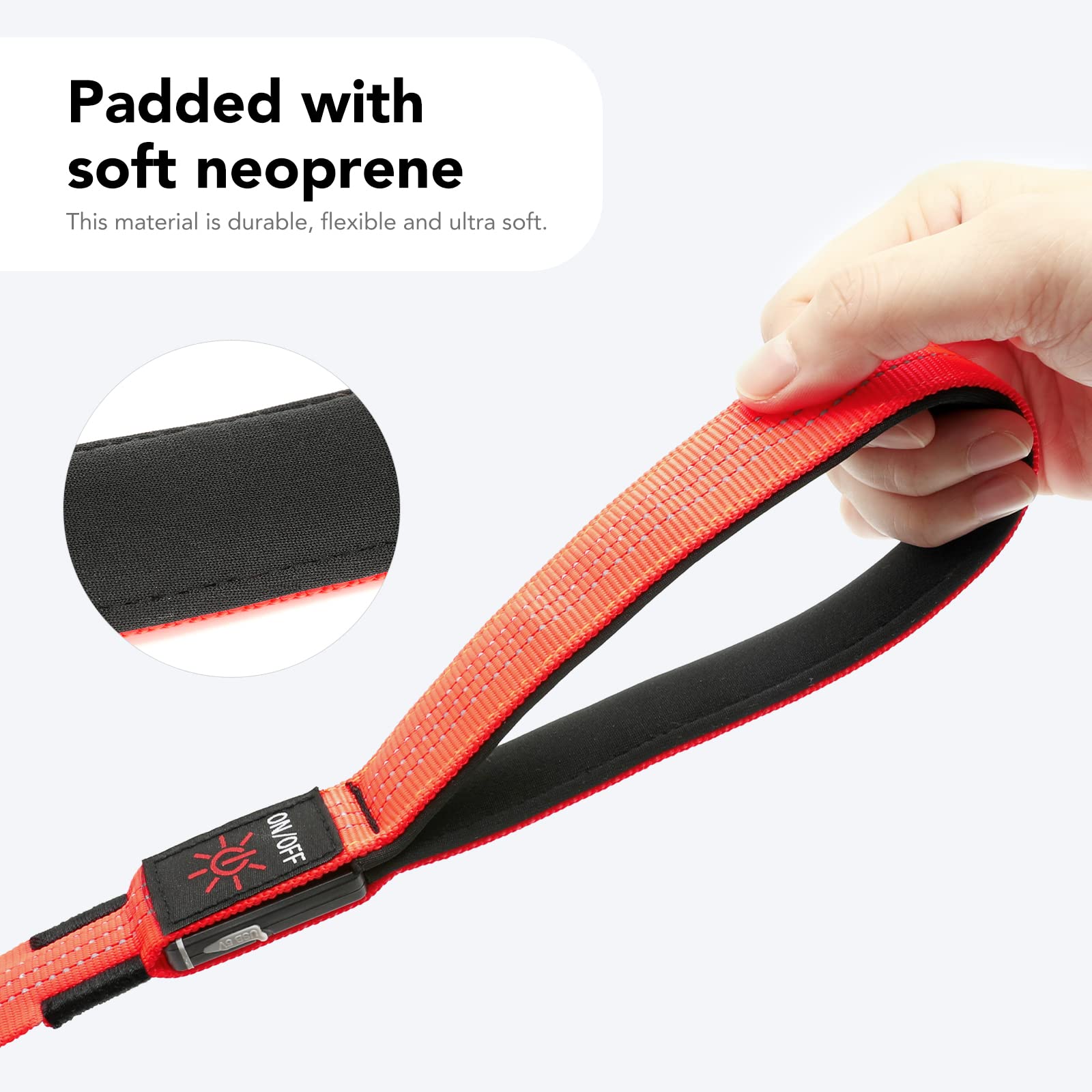 Colaseeme Led Dog Leash Light Up Dog Leash 4 Feet Micro Usb Rechargeable Nylon Webbing Glow Safety Standard Dog Leashes For Dogs (Orange With 3 Reflective Wires)