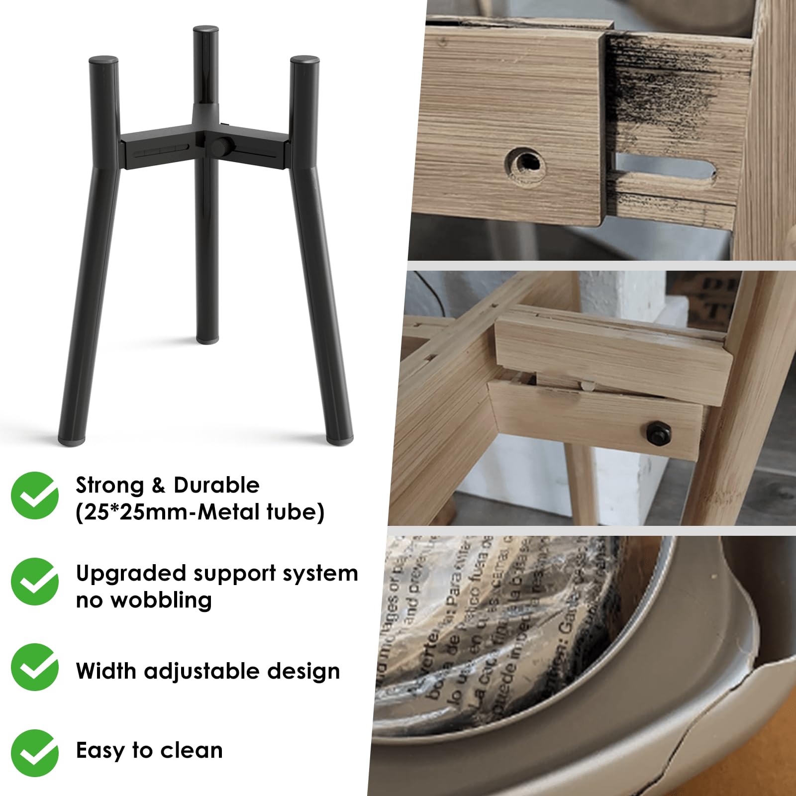 Tidant Adjustable Dog Bowl Stand For Large Dogs, Elevated 7-10.6'' Wide Bowls, 13.7'' Tall, Single Holder