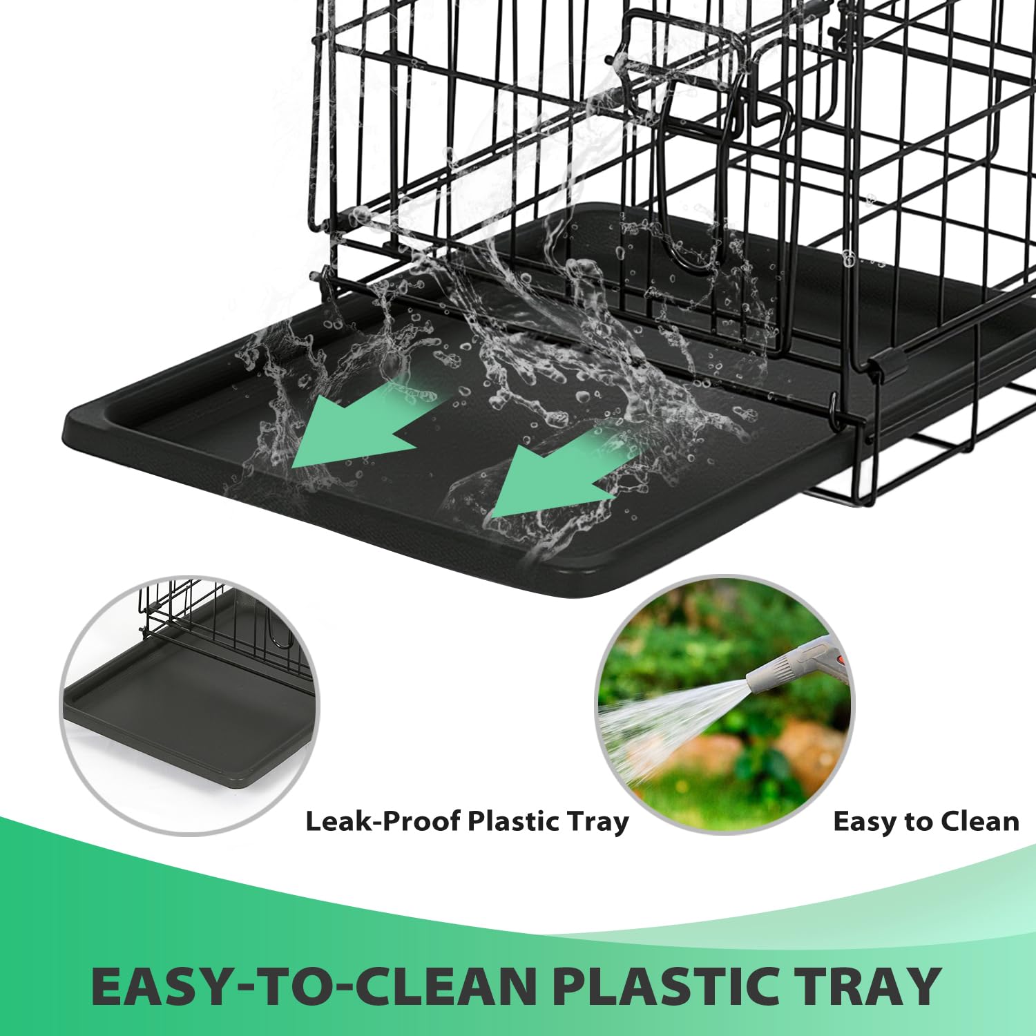 BestPet | Dog Crate | 18 | Black | Foldable Metal Kennel with Single Doors, Secure Slide-Bolt Latches, Leakproof Tray | Portable