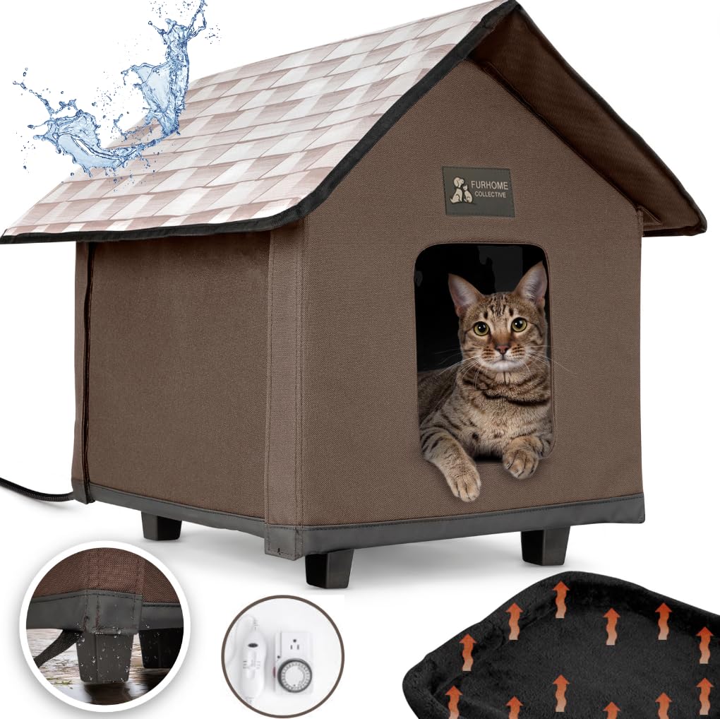 Heated Cat House For Outside - Cat Houses For Outdoor Cats - Heated Cat House - Outdoor Cat House Weatherproof - Outdoor Cat House - Cat Houses For Indoor Cats
