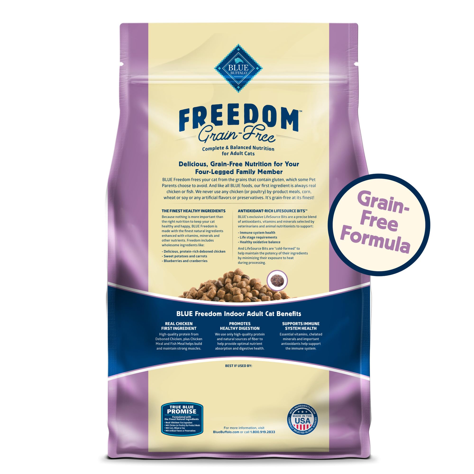 Blue Buffalo Freedom Grain-Free Adult Dry Cat Food, Complete & Balanced Nutrition for Indoor Cats, Made with Natural Ingredients