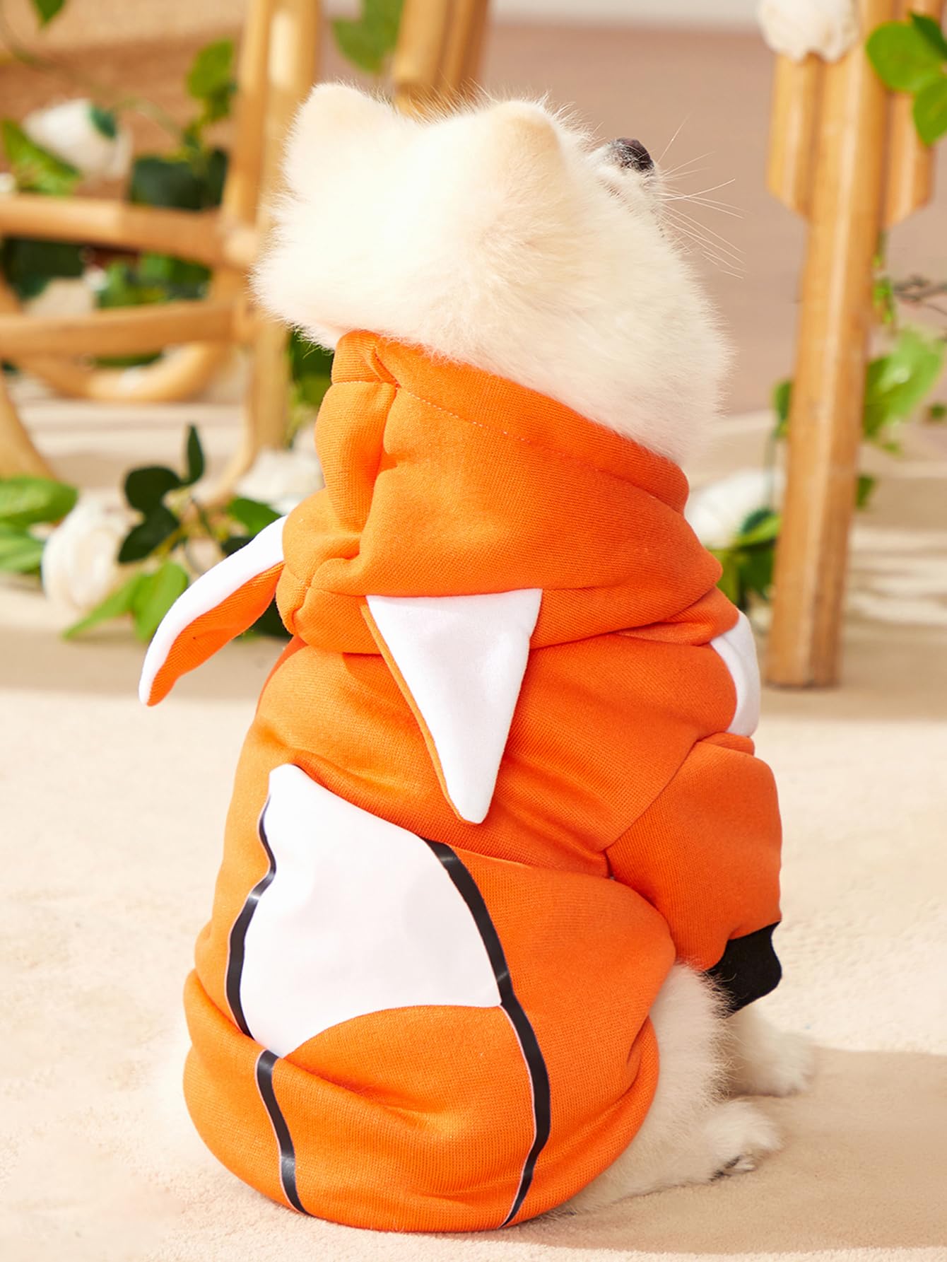 Qwinee Dog Hoodies Fox Design Cat Dog Clothes Warm Winter Puppy Clothes Chihuahua Outfit Pet Hoodie For Small Medium Dogs Cats K