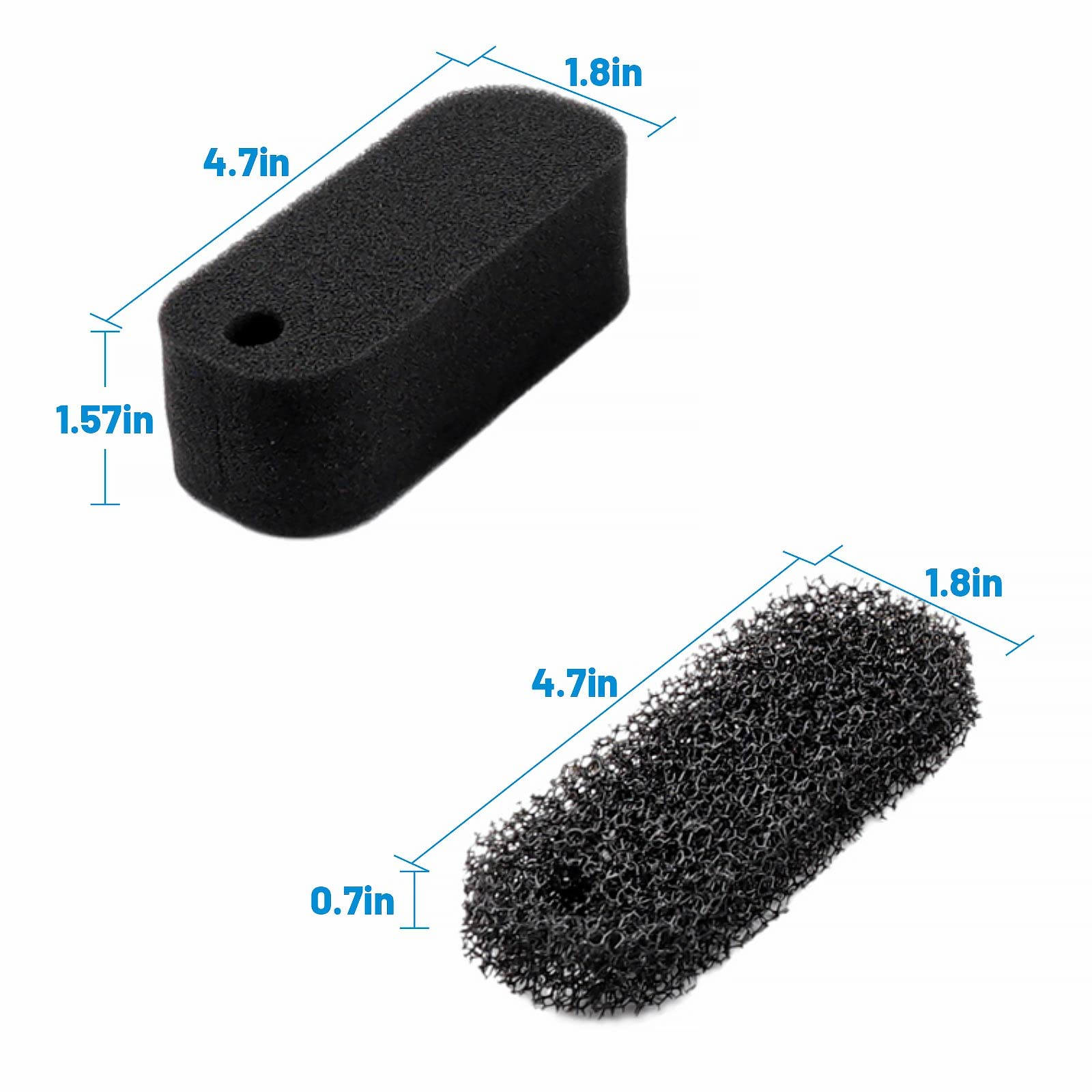 hygger 12-Pack Aquarium Filter Sponge Replacement (6 Coarse + 6 Fine Pads) for HG979 Turtle Filter