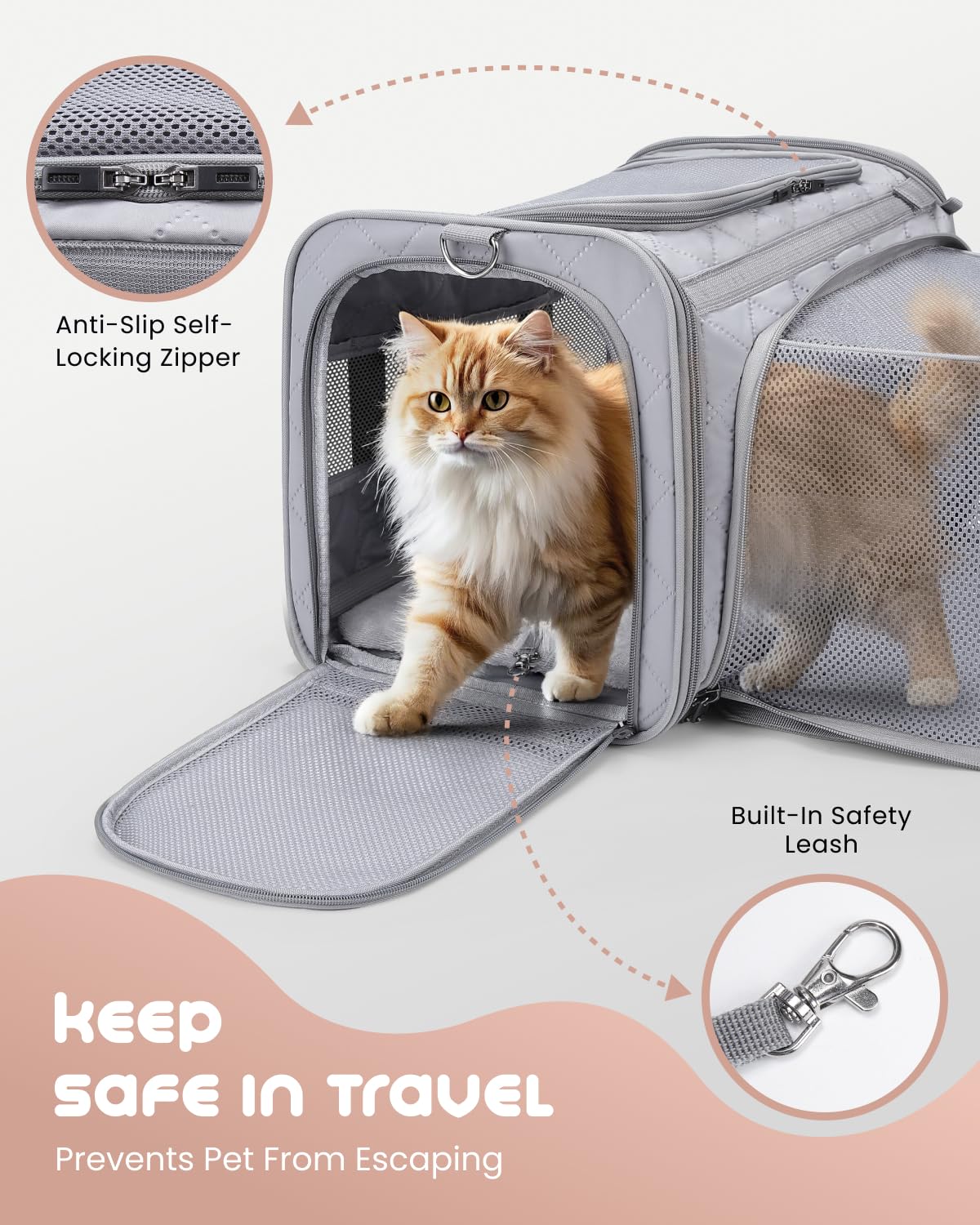 Midog Cat Carrier For Small To Medium-Sized Cats,Up To 15 Lbs, Tsa Airline Approved Soft Sided Pet Carrier,Collapsible Travel Ca