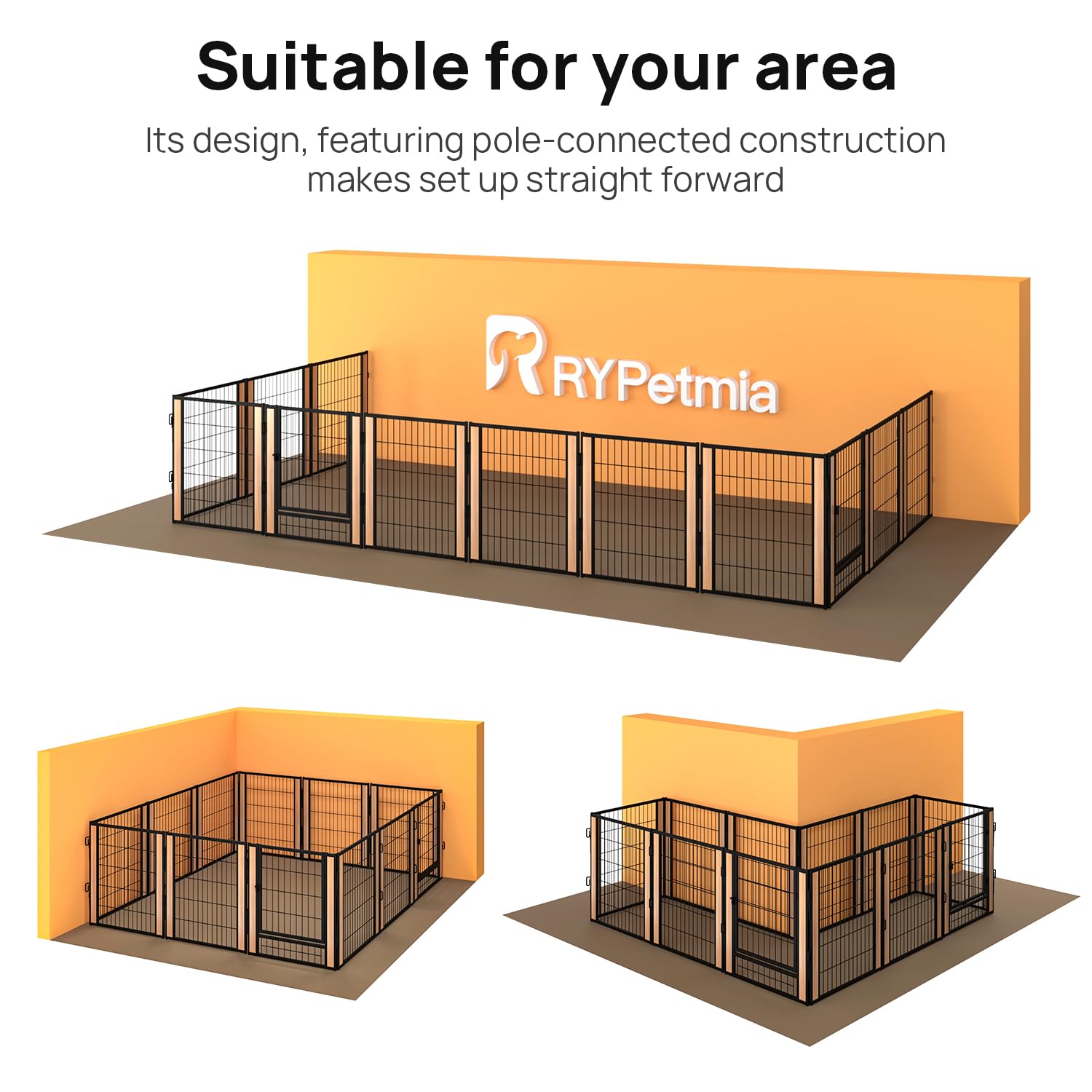 Heavy Duty Dog Playpen 32 Inch Height - Indoor Outdoor Pet Fence Enclosure For Medium And Small Dogs - Foldable Puppy Exercise P