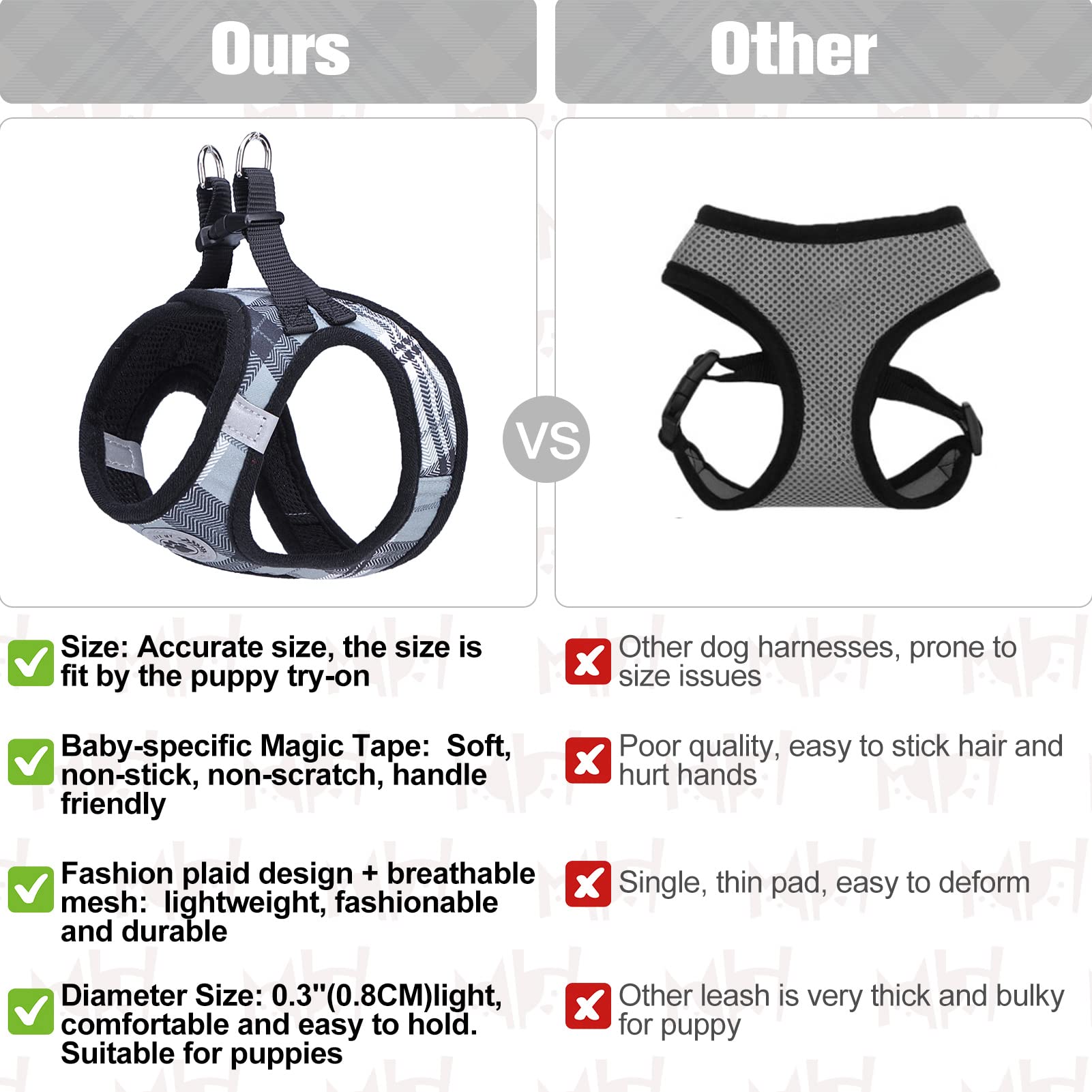 Beautyzoo Small Dog Harness And Leash Set,Step In No Choke No Pull Soft Mesh Dog Harnesses Reflective For Extra-Small Medium Pup