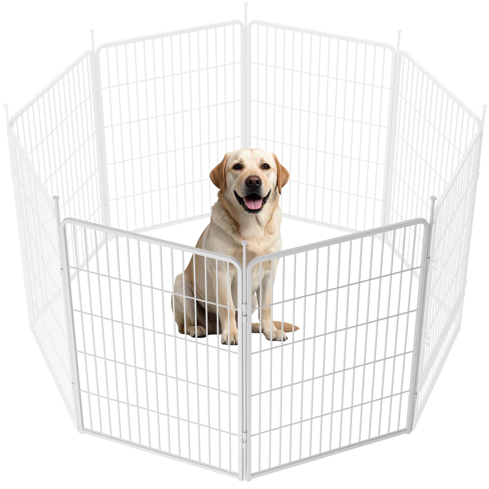 Sunsgrove Indoor Dog Playpen With Wider Door, 40 Inch 2 Panels Non Slip Dog Pen Indoor, Anti Rust Dog Fence, Free And Safe Play,
