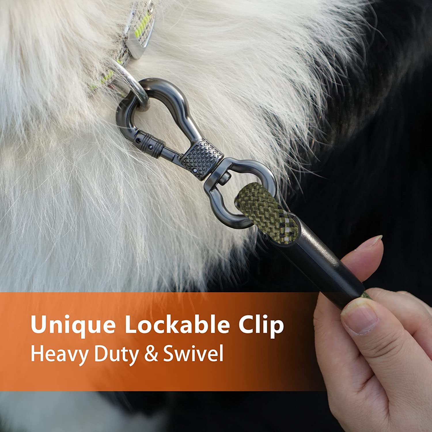 Ntr 50Ft Long Dog Leash With 2 Swivel Hooks, Reflective Threads And Comfortable Padded Handle, Training Leash Lead For Walking,