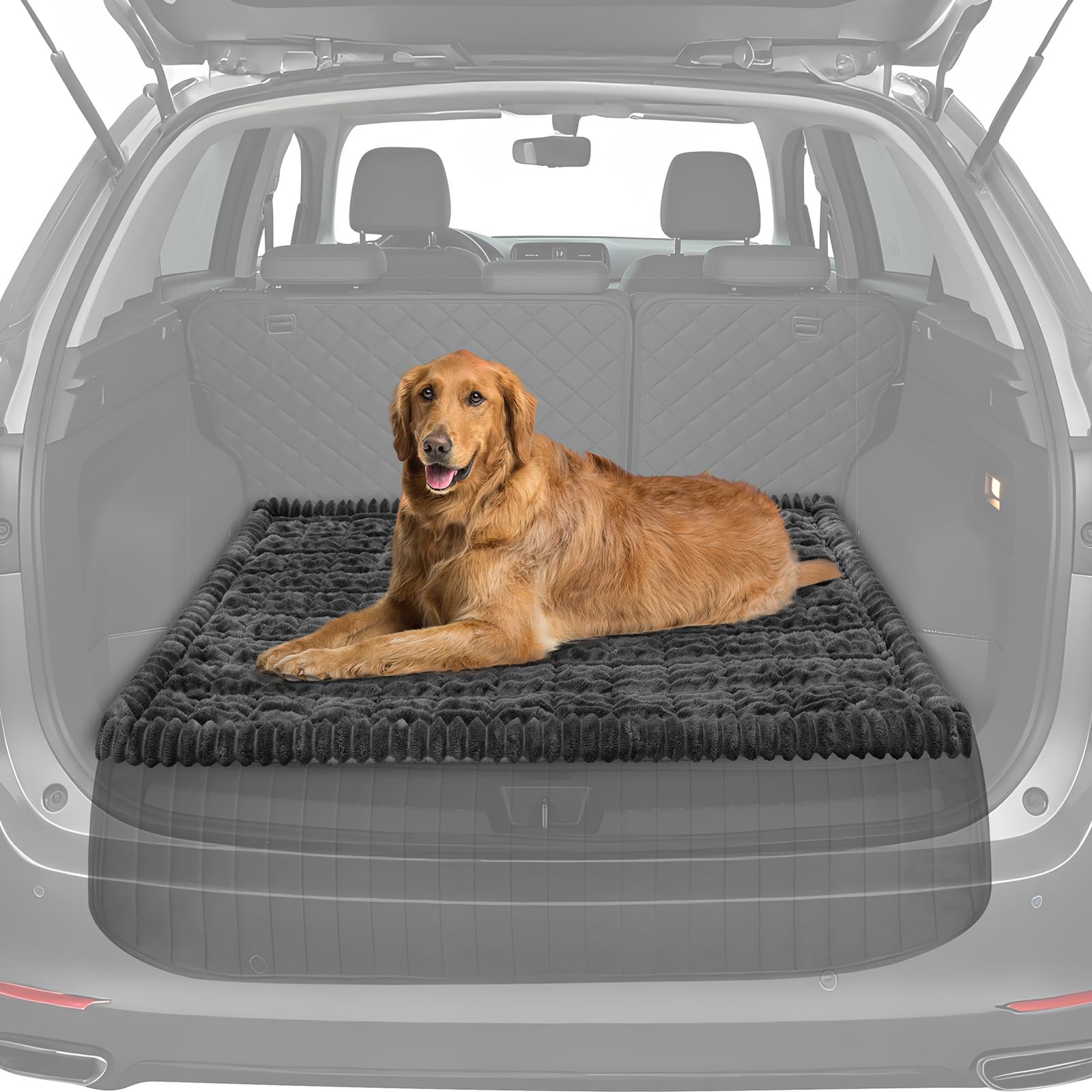 BBTO 53 x 40 Inches Non-Slip Bottom Pet Bed Mat for Car Trunk Large Size Dog Blanket for SUV Dog Backseat Cover with Anti Slip S
