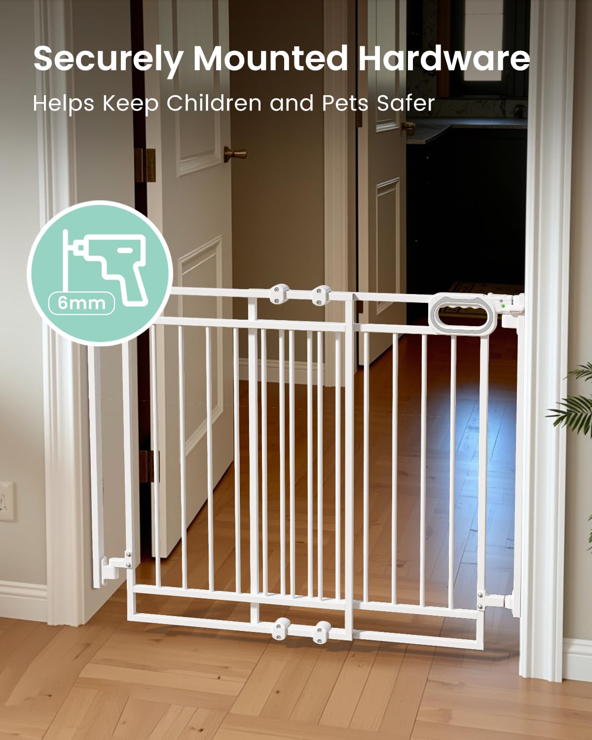 Mom's Choice GROWNSY Baby Gate No Bottom Bar, Adjustable Width 26    to 36    for Child and Pet, Dog Gate with Auto-Close & One-