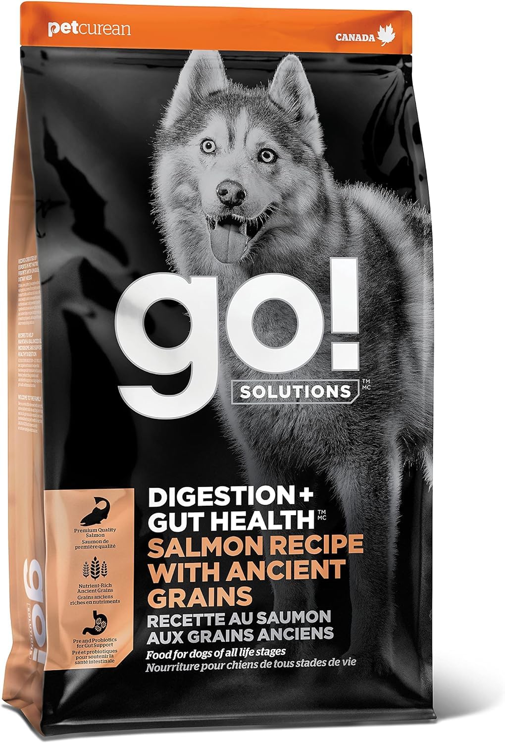 Go! Solutions Digestion + Gut Health Salmon Dry Dog Food, Premium Chicken-Free Kibble for Gastrointestinal & Digestive Wellness,