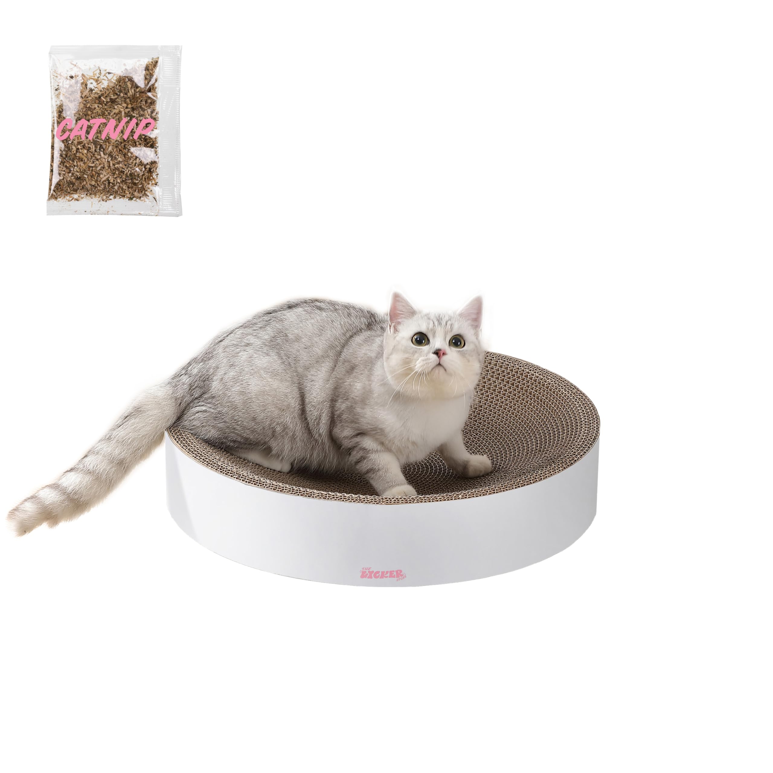 The Licker Store Csr1010I Nelson 20.13'' Modern Cardboard Round Bowl Cat Scratcher With Catnip, Cloud