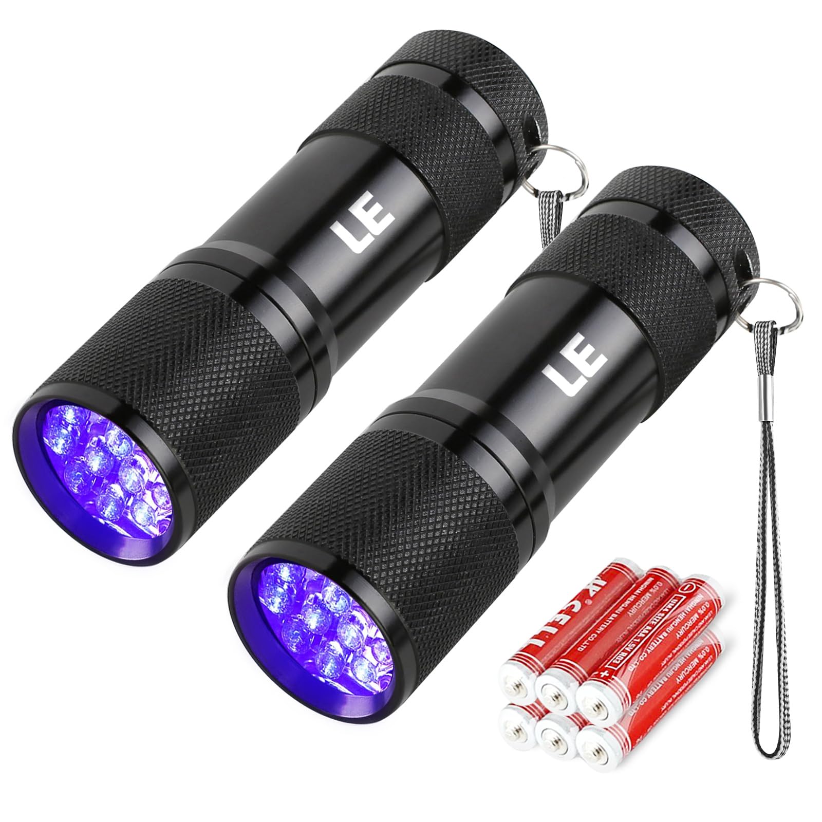 Lighting EVER Black Light Flashlight, Small UV Lights 395nm, Portable Ultraviolet Light Detector for Invisible Ink Pens, Dog Cat