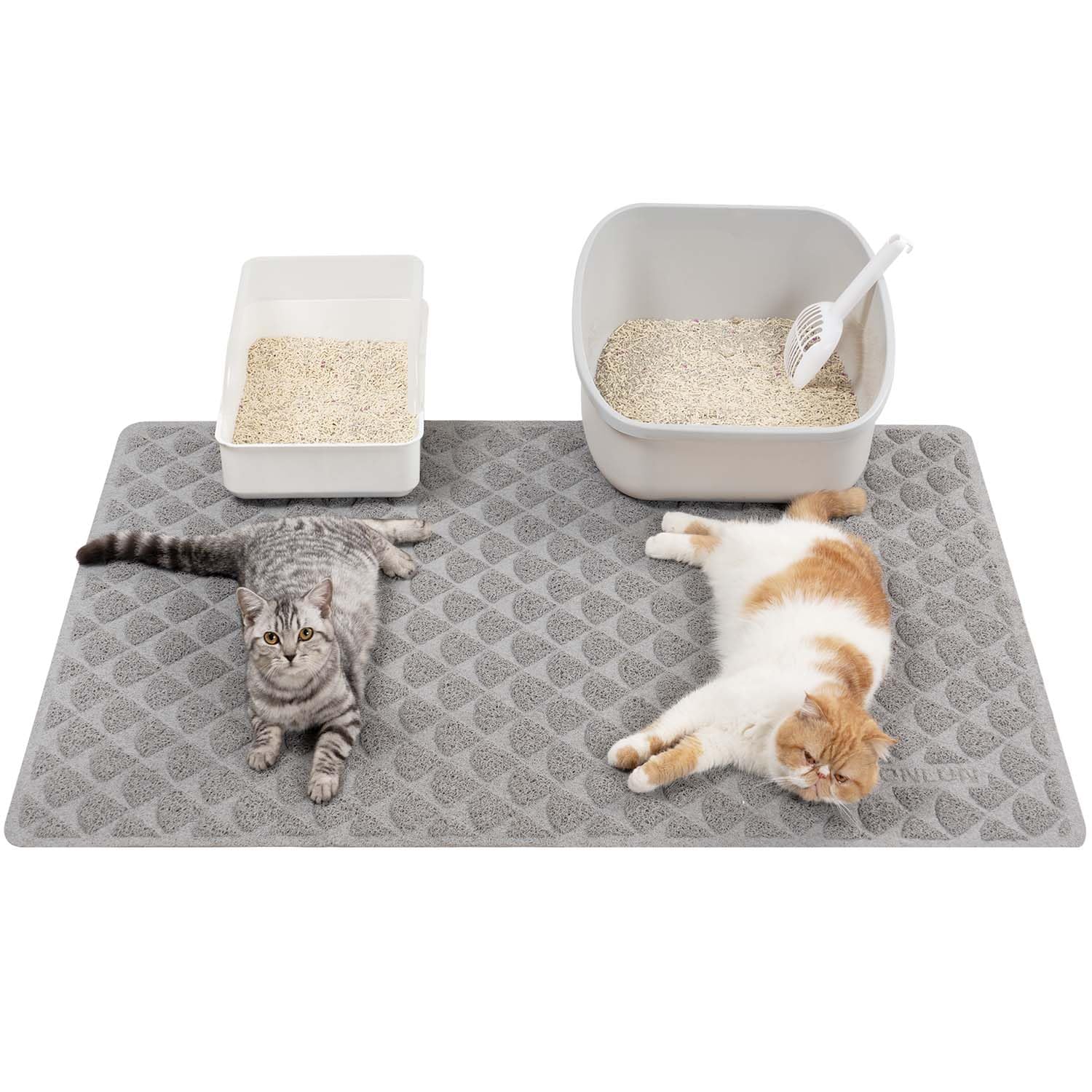 Conlun Cat Litter Mat Litter Trapping Mat, 47    X 35    Premium Durable Pvc Cat Litter Box Mat With Scatter Control, Non-Slip, 