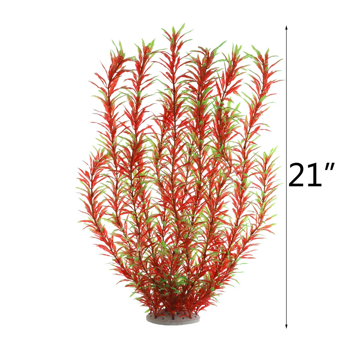 Aquarium Plastic Plants Large, Artificial Plastic Long Fish Tank Plants Decoration Ornaments Safe For All Fish 21 Inches Tall (J07 Wine&Green)