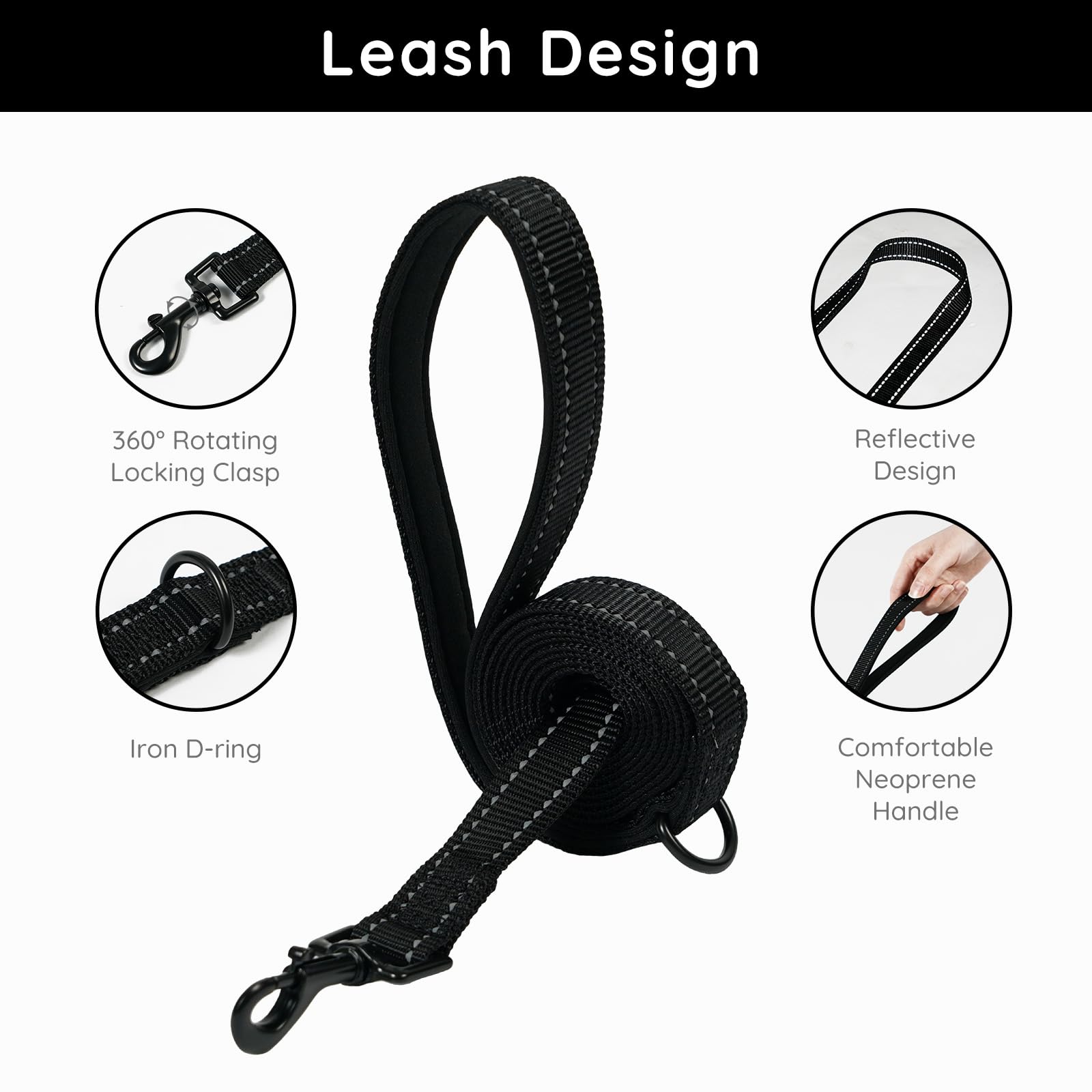 Bella & Pal Puppy Harness & Leash Set, No Pull Harness For Extra Small Dogs, Black Xxs