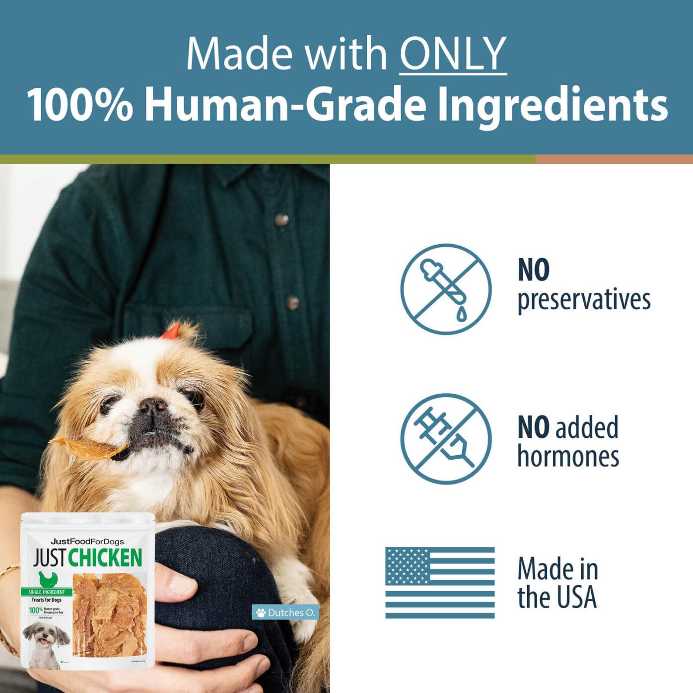 JustFoodForDogs Healthy Dog Treats, Single-Ingredient, Chicken Breast, 5 oz