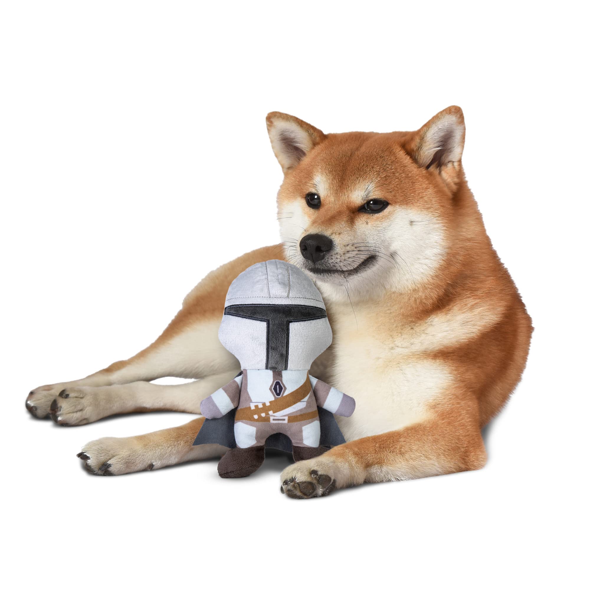 Star Wars For Pets Mandalorian Plush Figure Dog Toy - Soft Squeaky Fabric Chew Toys For All Dogs - Officially Licensed - 6 Inch