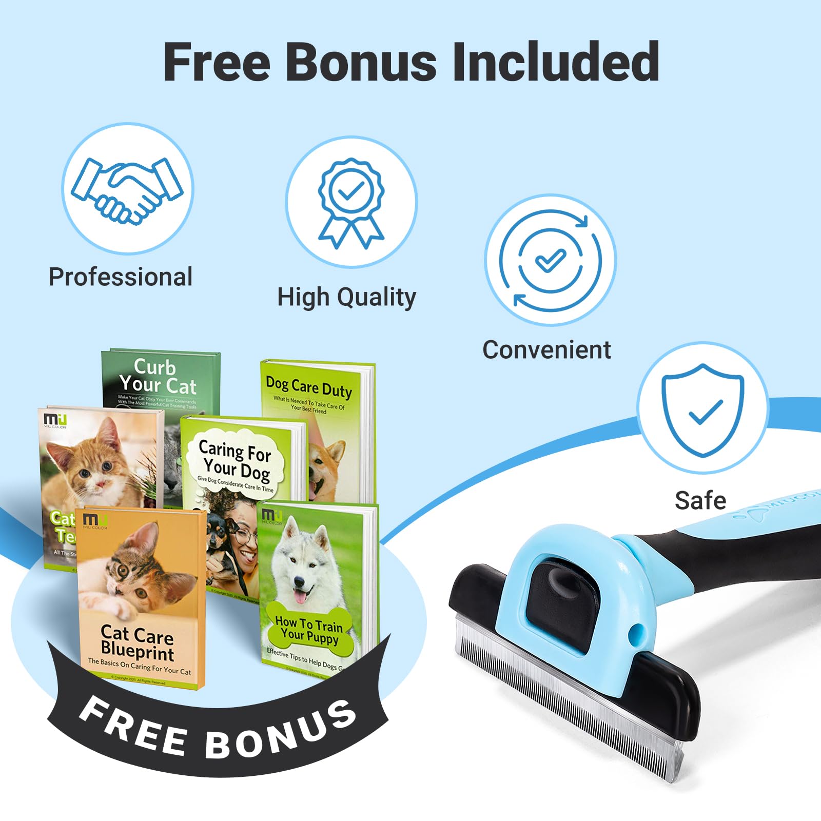 Miu Color Pet Grooming Brush, Deshedding Tool For Dogs & Cats, Effectively Reduces Shedding By Up To 95% For Short Medium And Long Pet Hair