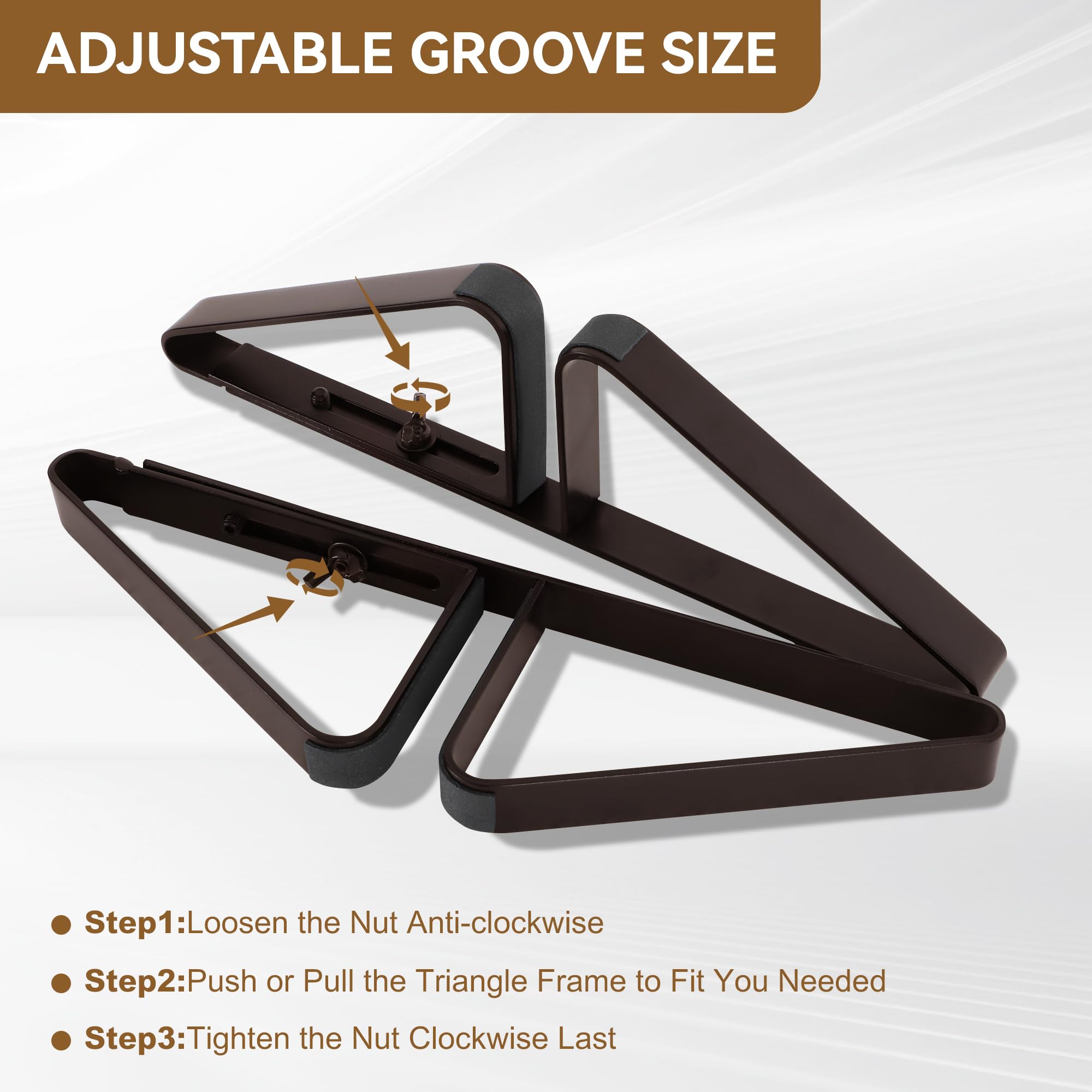 PUPETPO Metal Support Feet for Pet Gate, Adjustable, Dark Brown, Set of 2, Model ASPfeet-BK