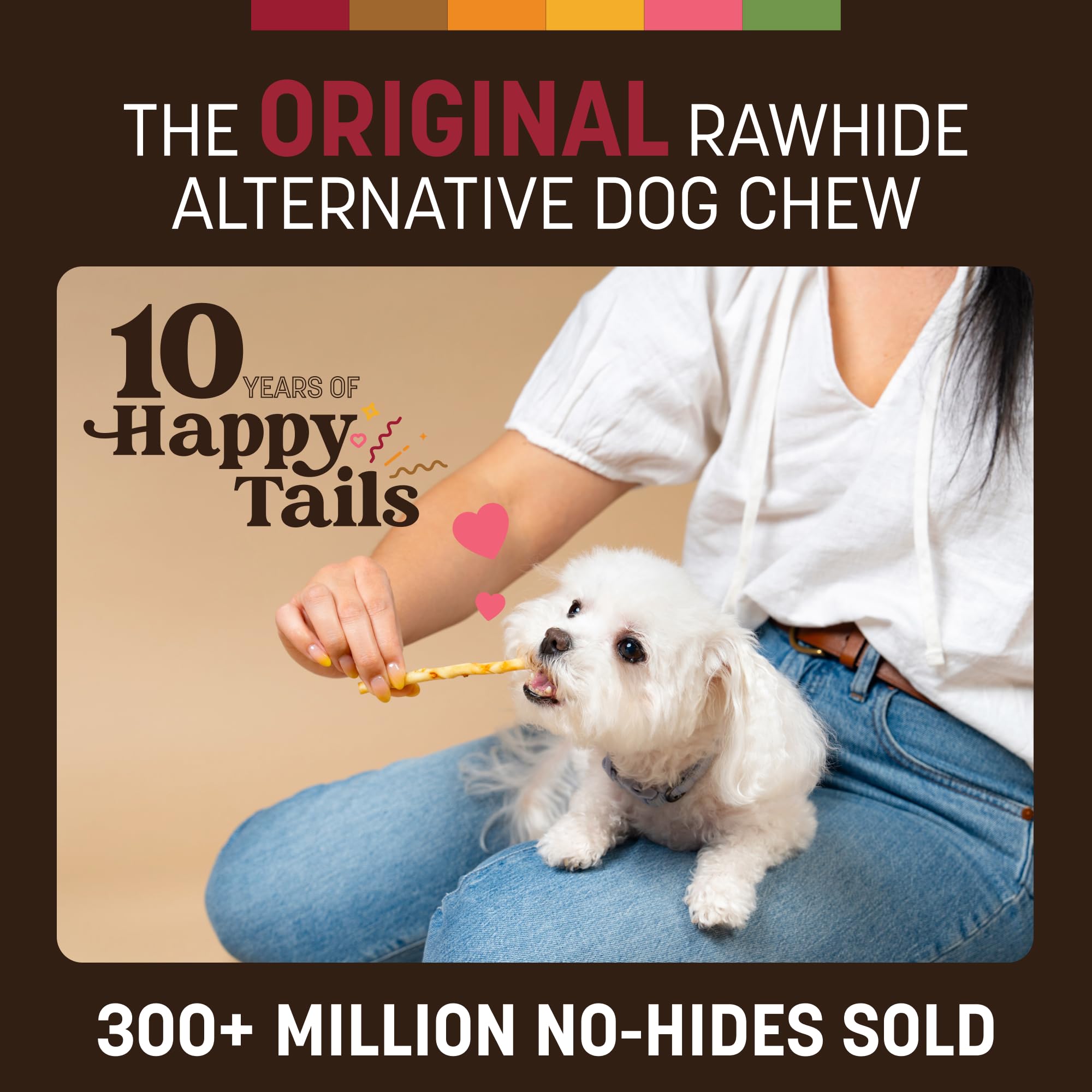 Earth Animal No Hide Stix - Long Lasting Rawhide Free Small Dog Chews Sticks, Beef - 40 Count Extra Value Pack
