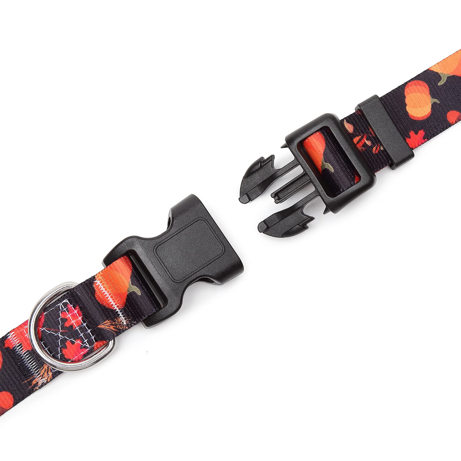 Suredoo Adjustable Dog Collar With Patterns, Ultra Comfy Soft Nylon Breathable Pet Collar For Small Medium Large Dogs (S, Pumpkin)