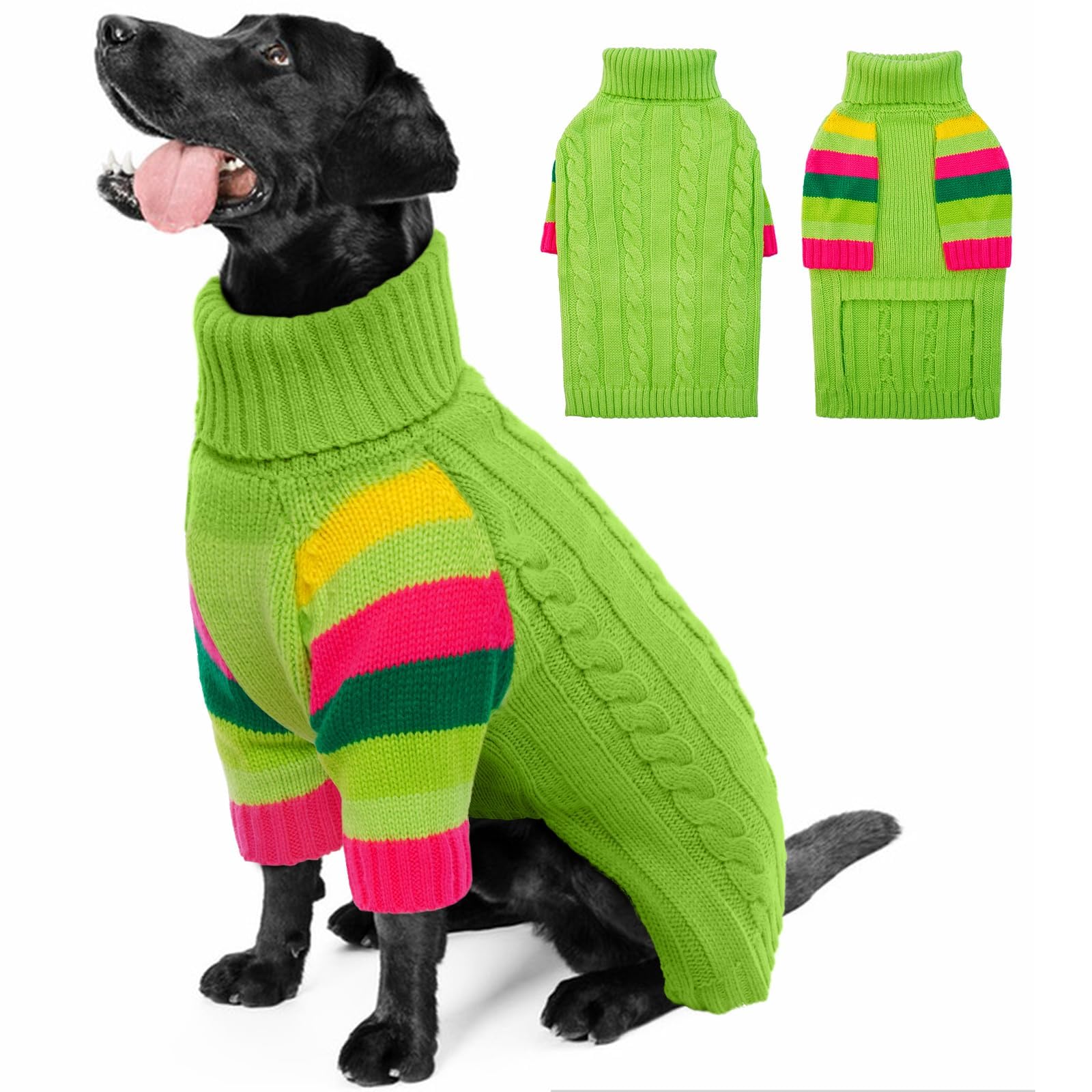 Ouobob Dog Sweaters Turtleneck, Large Dog Sweater Thick Warm, Stretchy Winter Sweaters For Large Size Dogs, Warm Thick Christmas