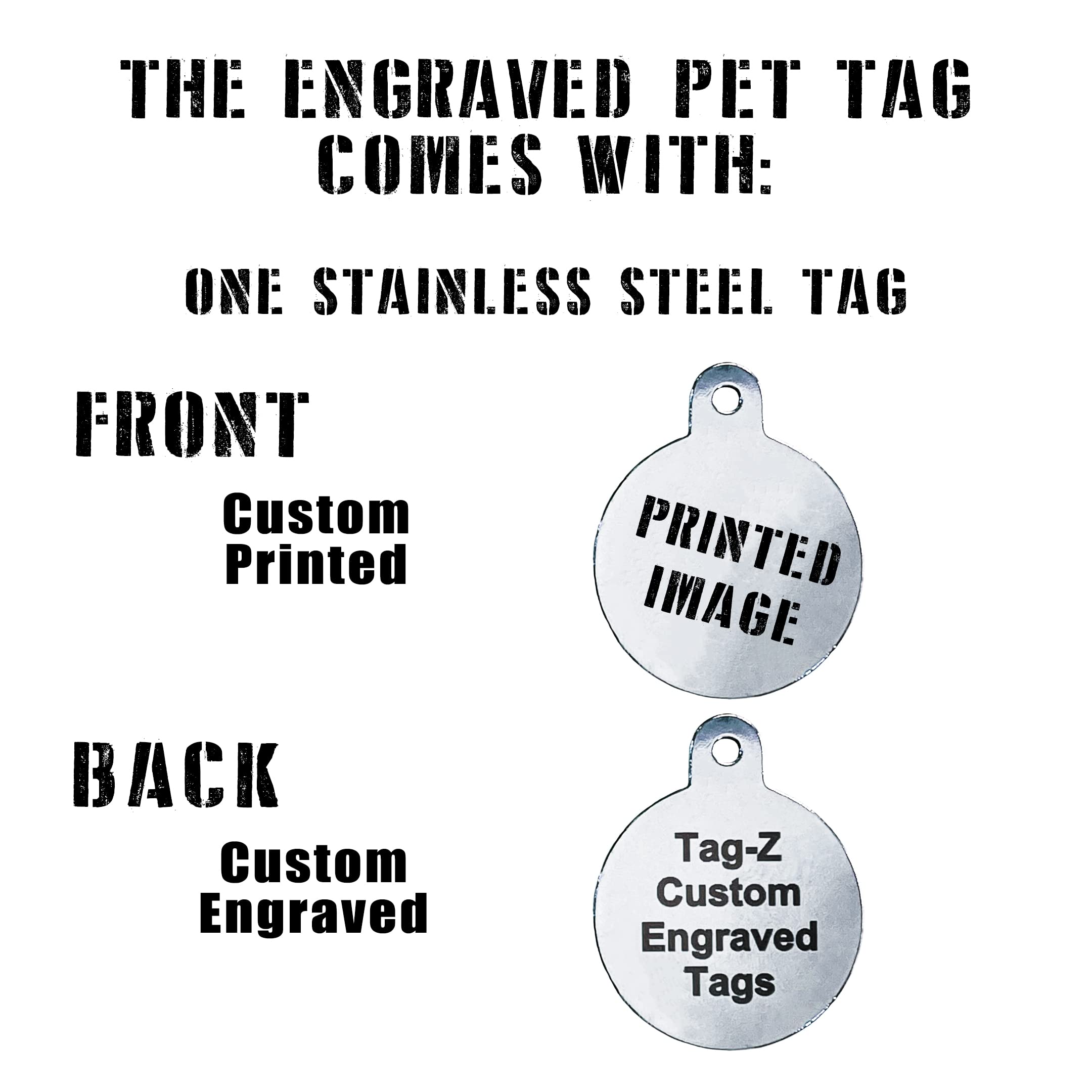 City Flags Pet Id Tags, Custom Printed And Laser Engraved, Stainless Steel Bone Or Circle Shape Includes Split Ring And Silencer
