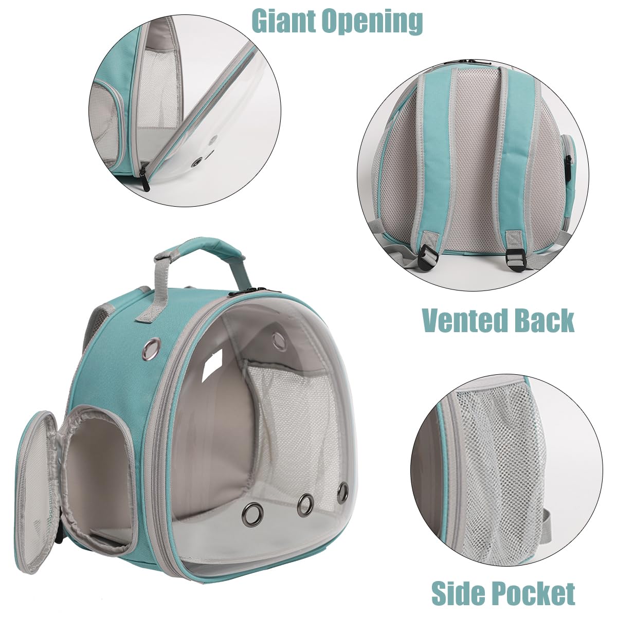 Small Bird Travel Backpack Carrier Cage, Backpack To Transport Backpack Carrier With Metal Tray Stand Perch For Parakeet Cockati