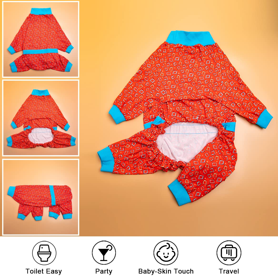 Lovinpet Bodysuit For Dogs, Post Operative Jumpsuit For Dogs Apparel, Anti Licking Reflective Strap Dog Onesie, Lightweight Play