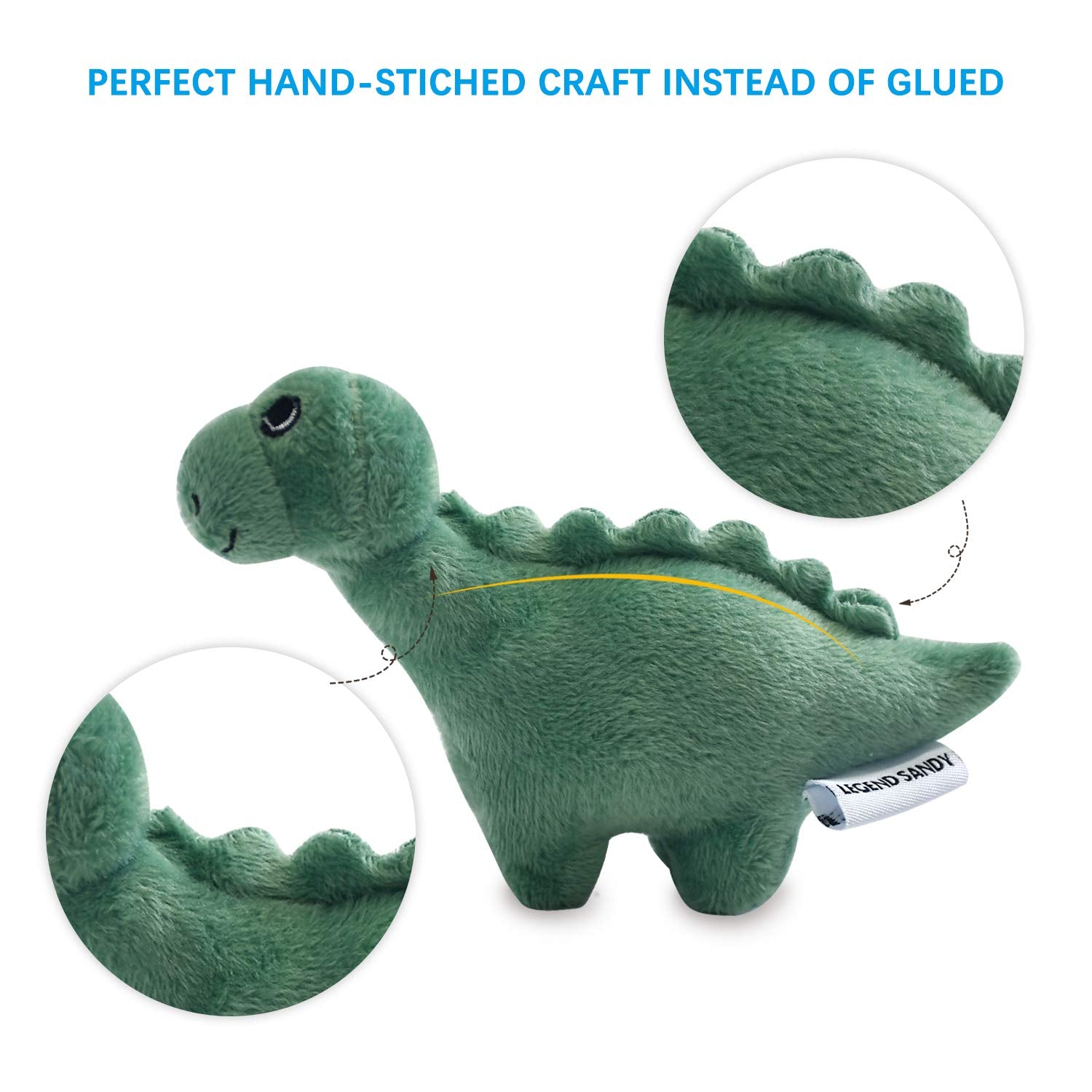 LEGEND SANDY Plush Dog Toy Pack - 6 Squeaky Stuffed Chew Toys for Small Medium Dogs