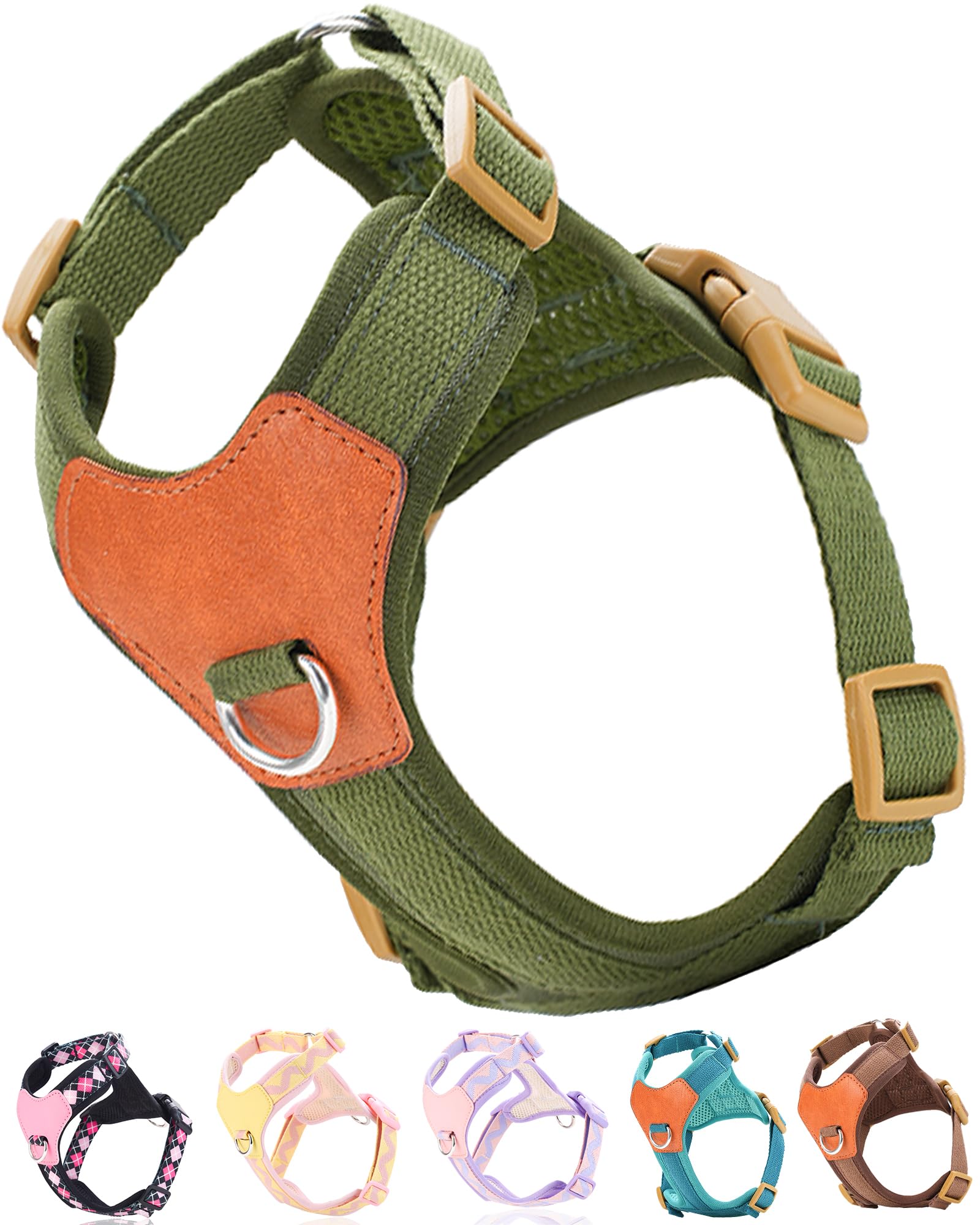 Green Small Dog Harness For Small Dogs, No Pull Dog Harness With 2 Leash Clips, Puppy Harness, Dog Vest Harness (Green, S)