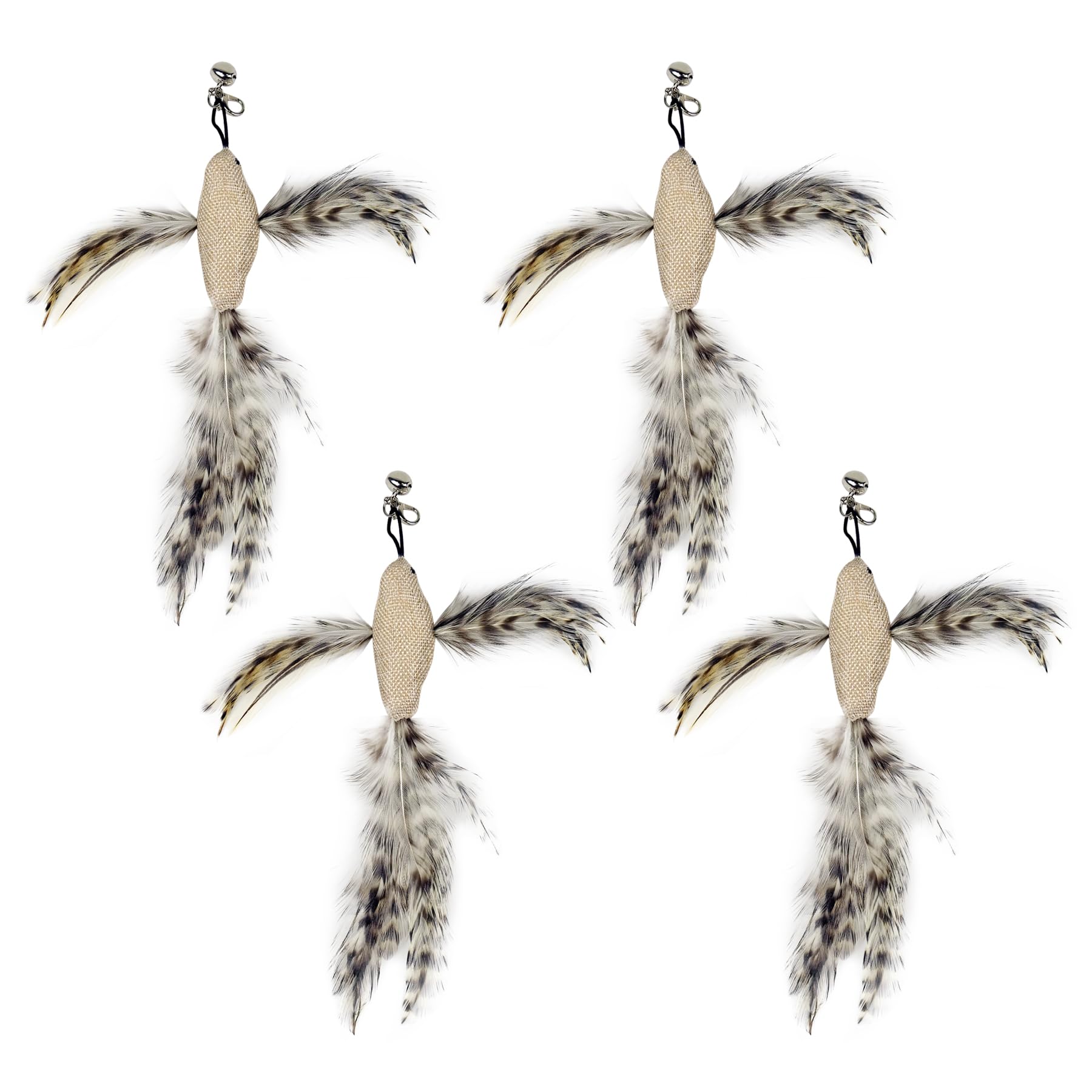 Ttcat Feather Toys, 4 Pcs Simulation Birds Refills, Cat Toys Replacement Feathers For Cat Kitten Wand.