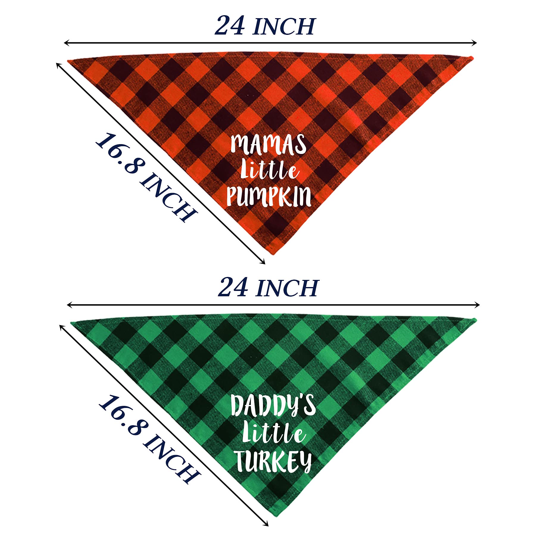 Stmk Holiday Plaid Dog Bandanas, Halloween Thanksgiving Day Daddy’S Little Turkey Mamas Little Pumpkin Dog Bandana Scarf For Halloween Thanksgiving Day Dog Puppy Costume Decorations